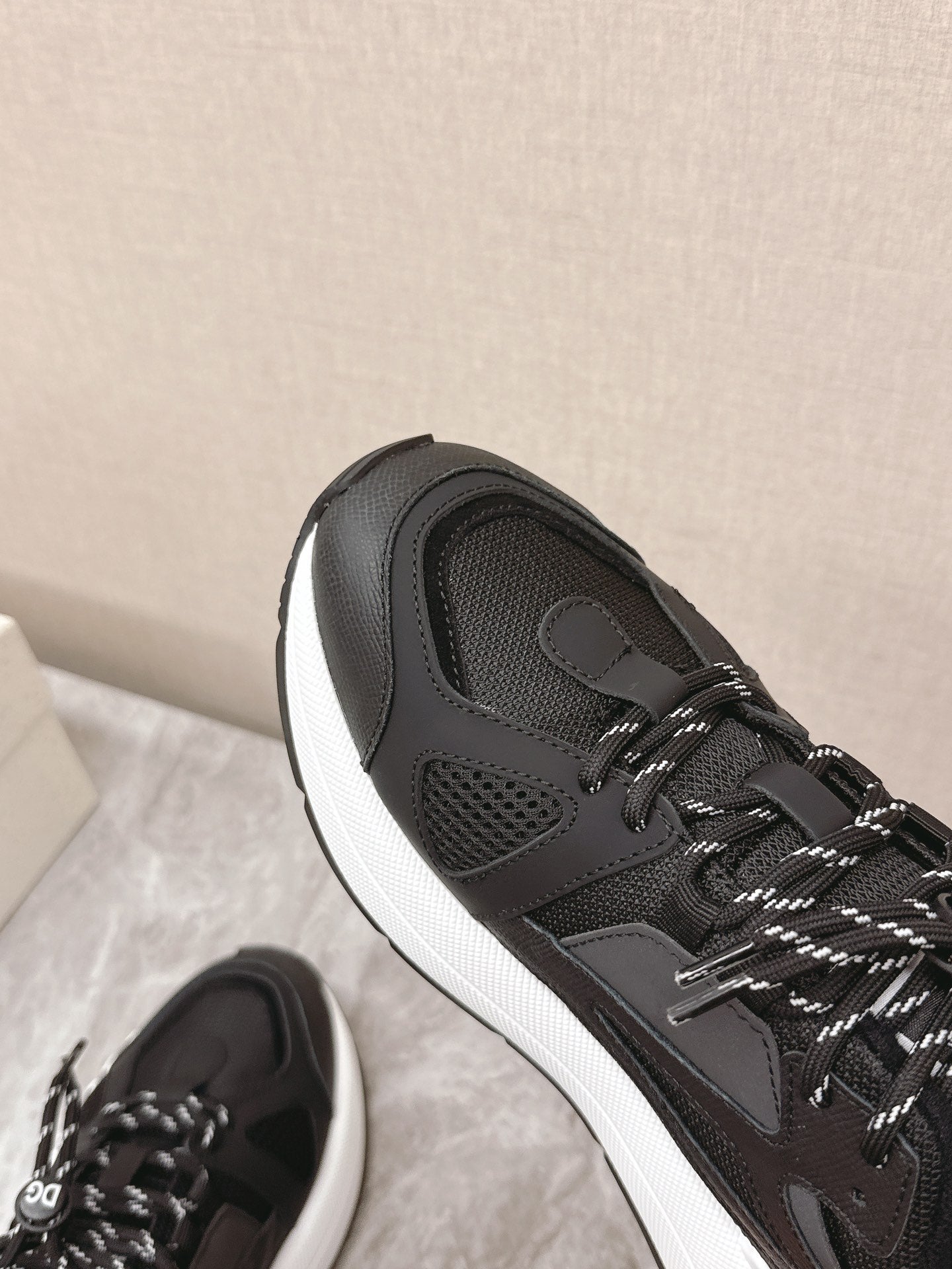 DC Chunky Sneakers Black Cowhide & Mesh Lining 339130