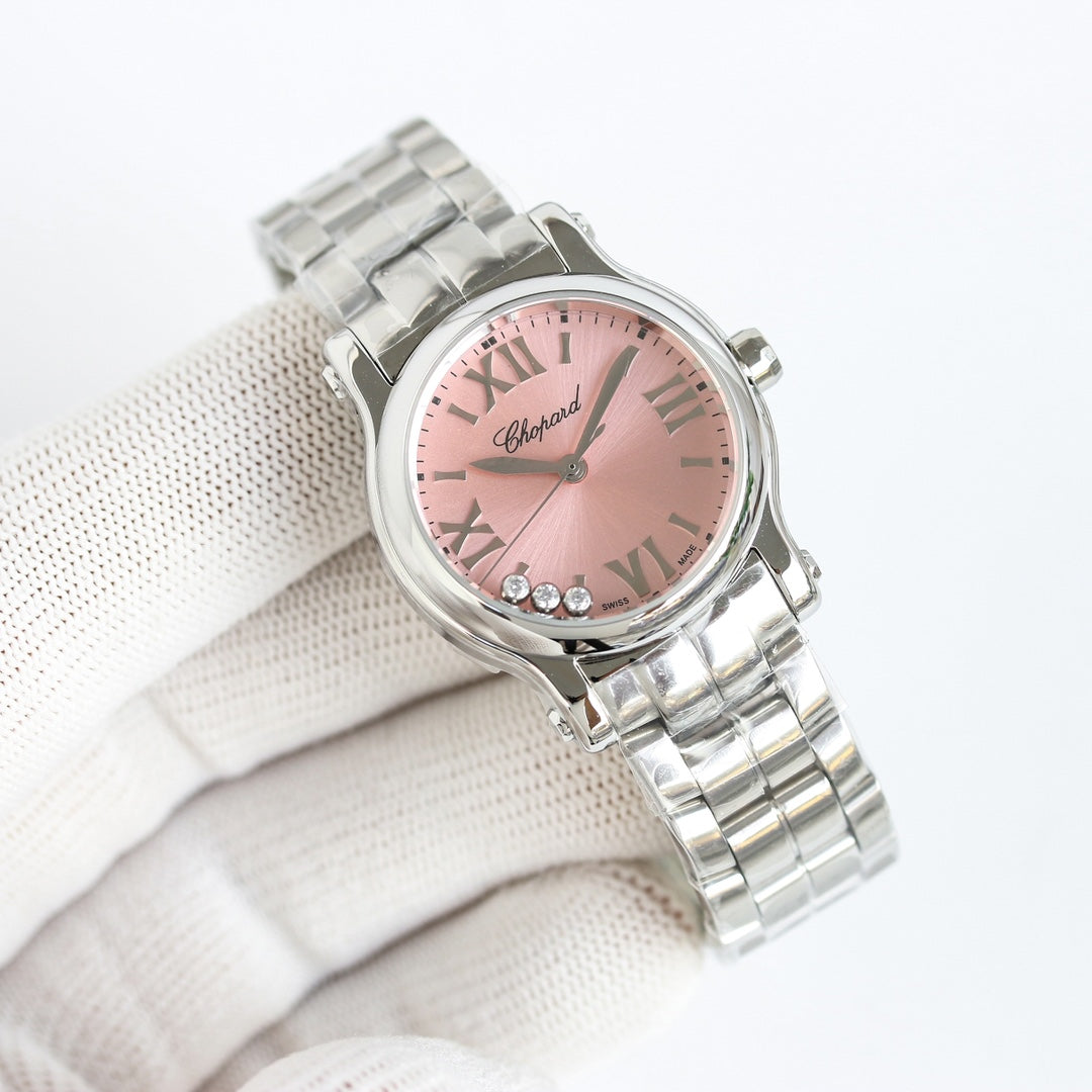 Happy Diamond Silver Pink Dial