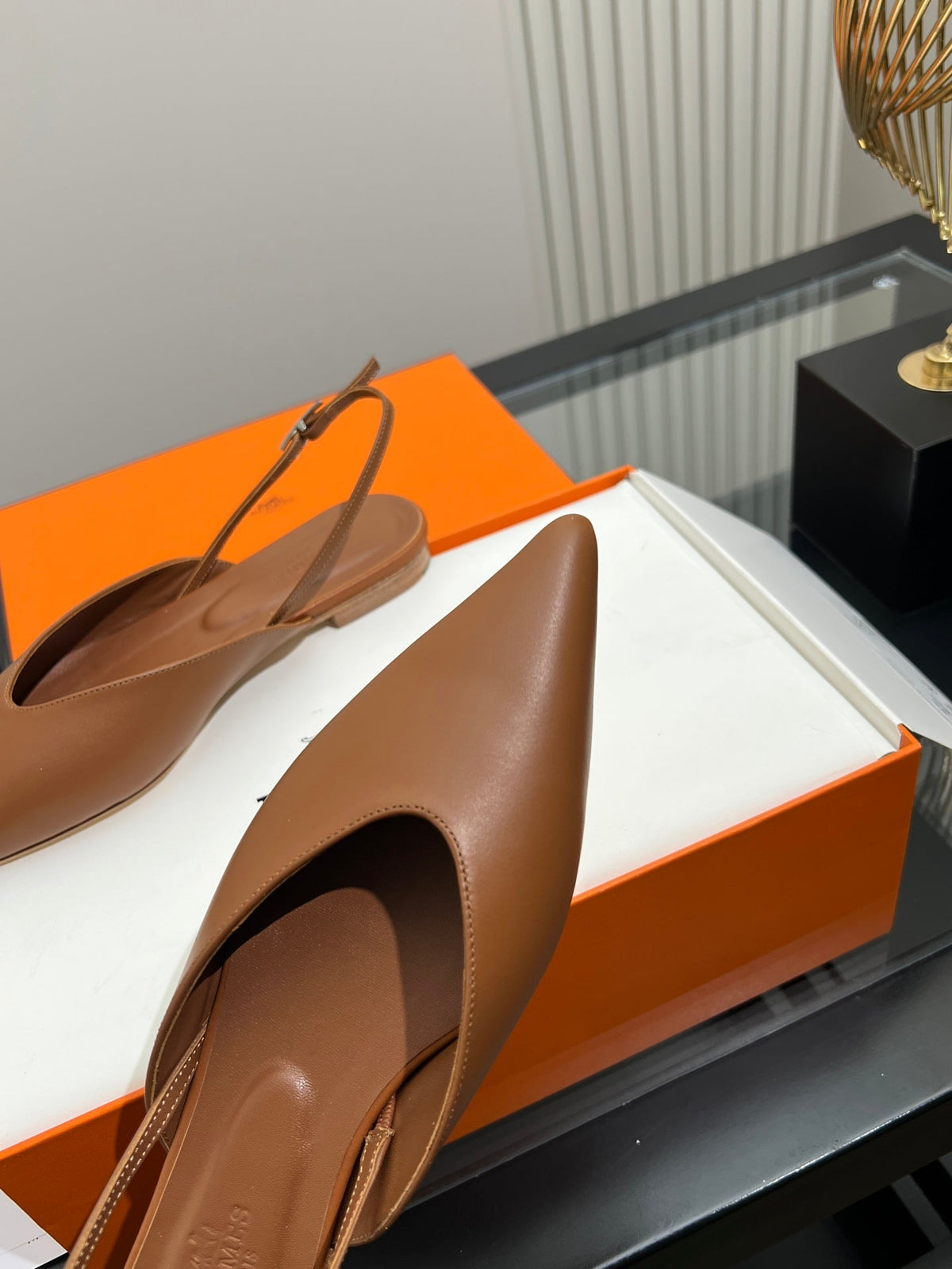 HM 26s Nicoletta Flats 1cm Tan Leather 149118