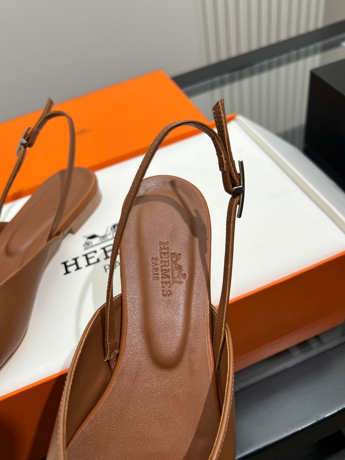 HM 26s Nicoletta Flats 1cm Tan Leather 149118
