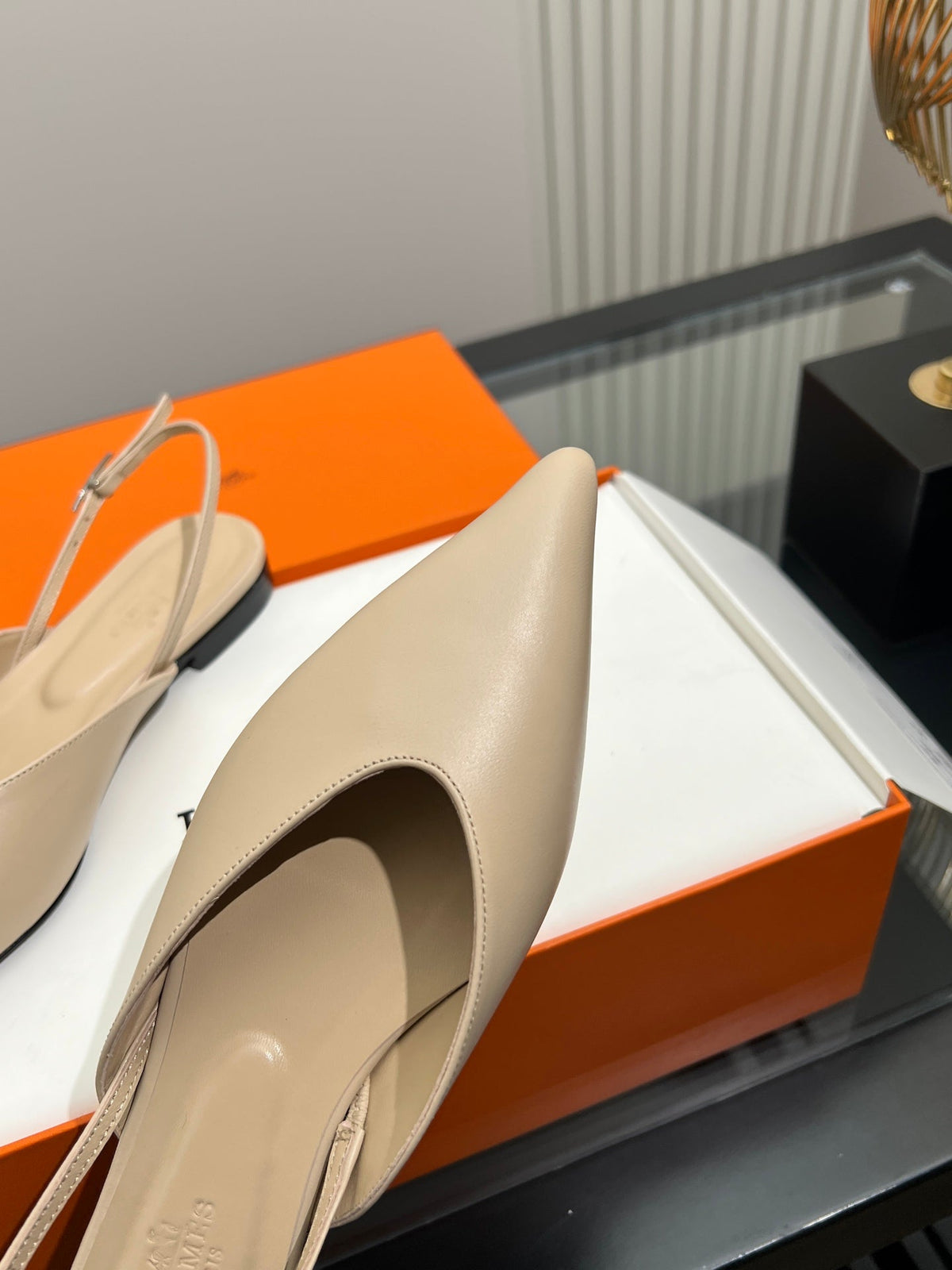 HM 26s Nicoletta Flats 1cm Beige Leather 149120