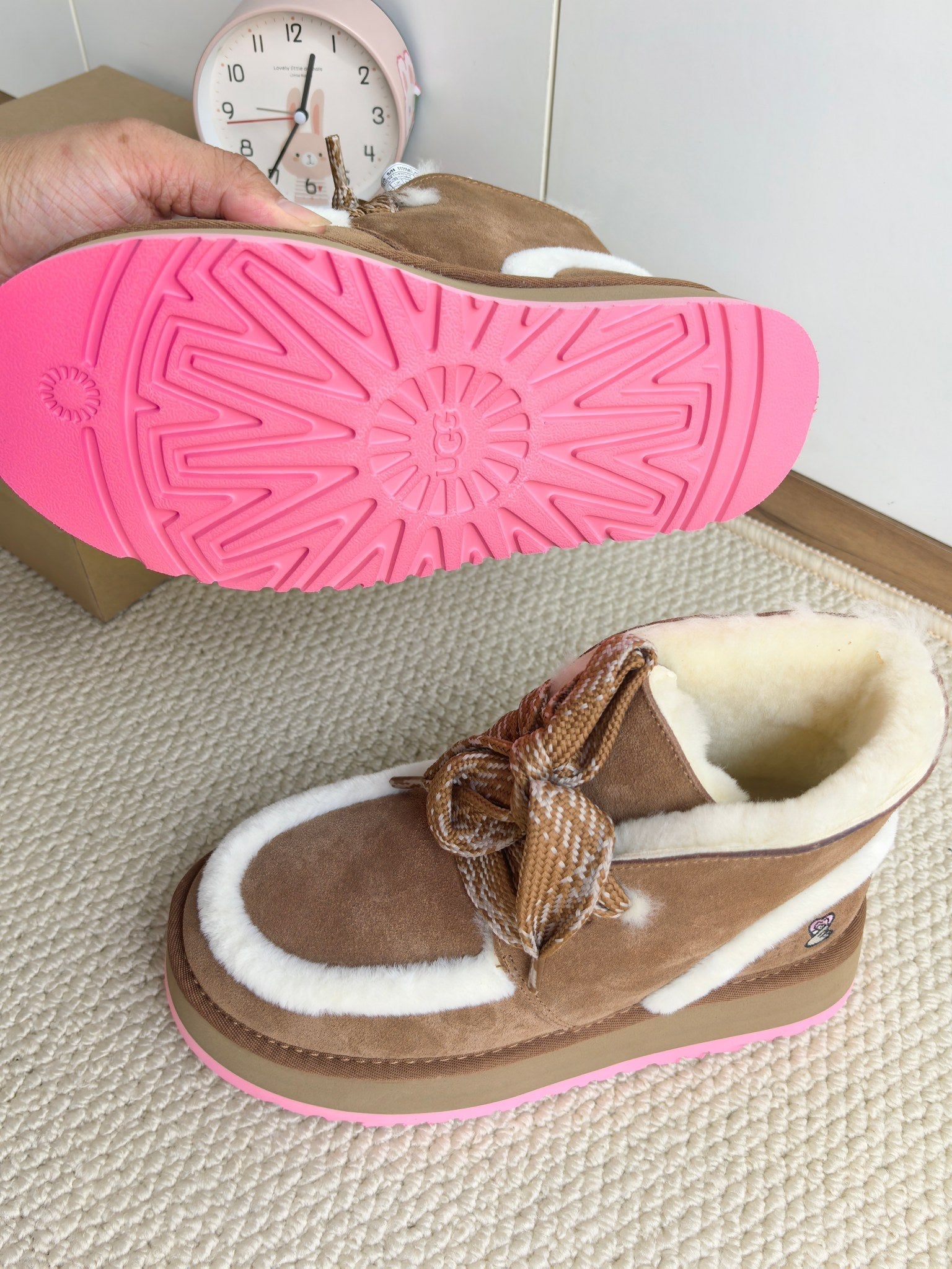 UGG Dopamine Snow Boots Brown Wool Suede 512873