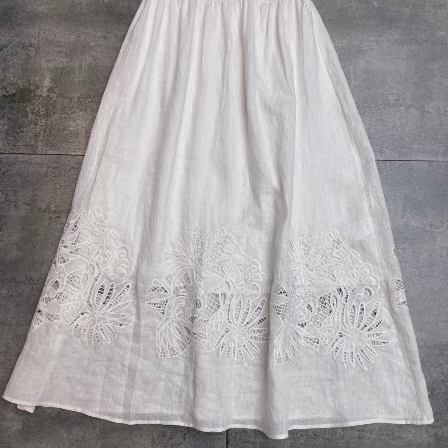 Max Mara 26s Maxi Dress White Linen 400510