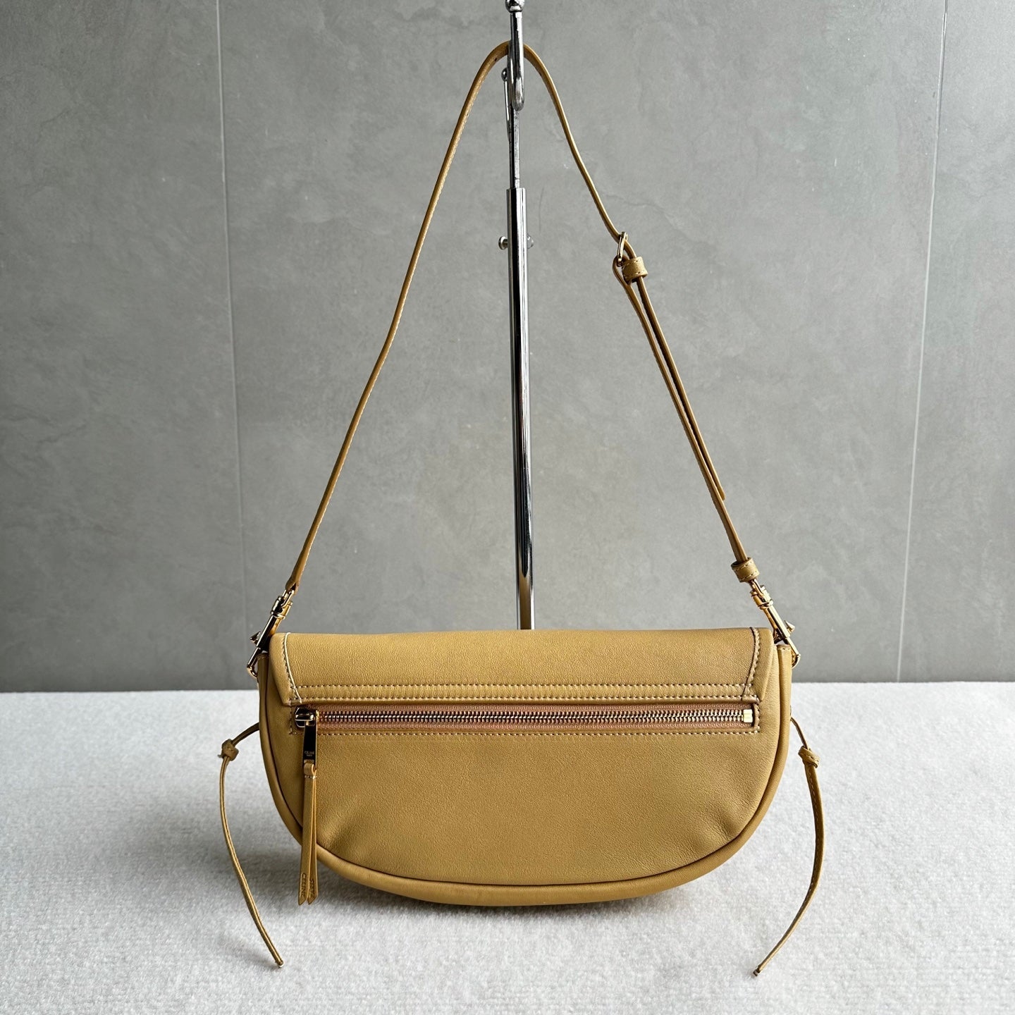 Celine Halfmoon Triomphe Small Bag 25cm Beige Lambskin