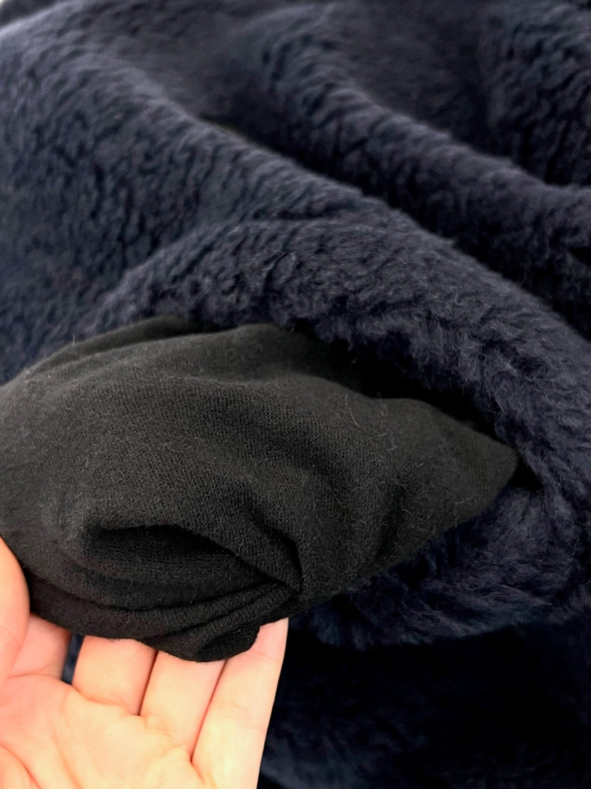Max Mara Teddy Bear Icon Long Coat Navy Alpaca Wool Silk 429226