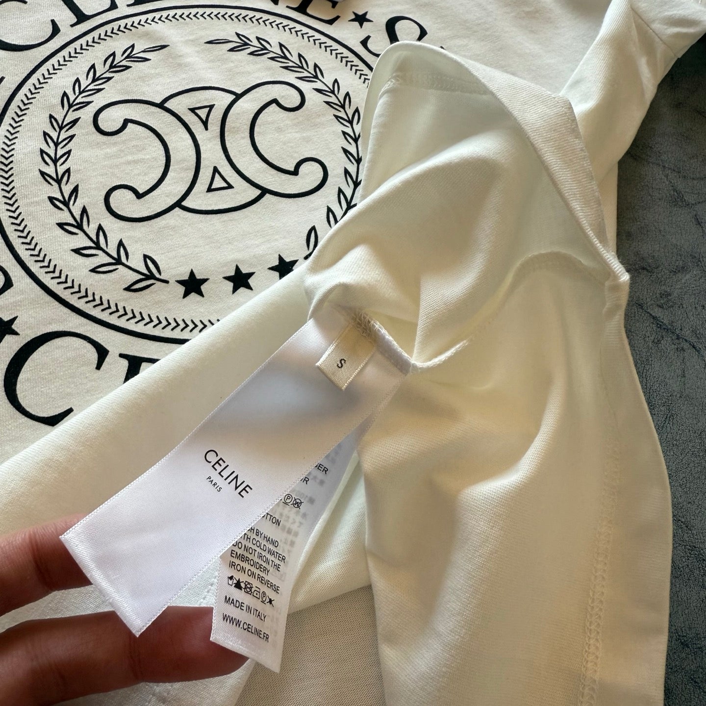 Celine SS26  Printed Short-Sleeve Tee White Cotton 350453