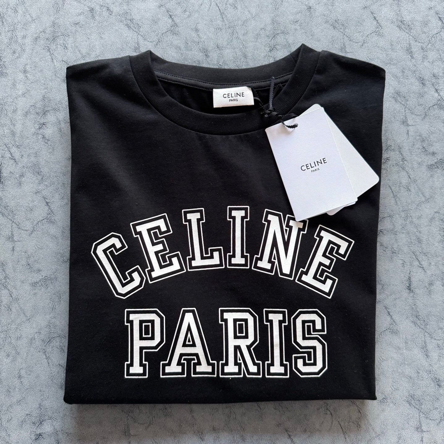 Celine SS26 Letter Print Short-Sleeve Tee Cotton 350456