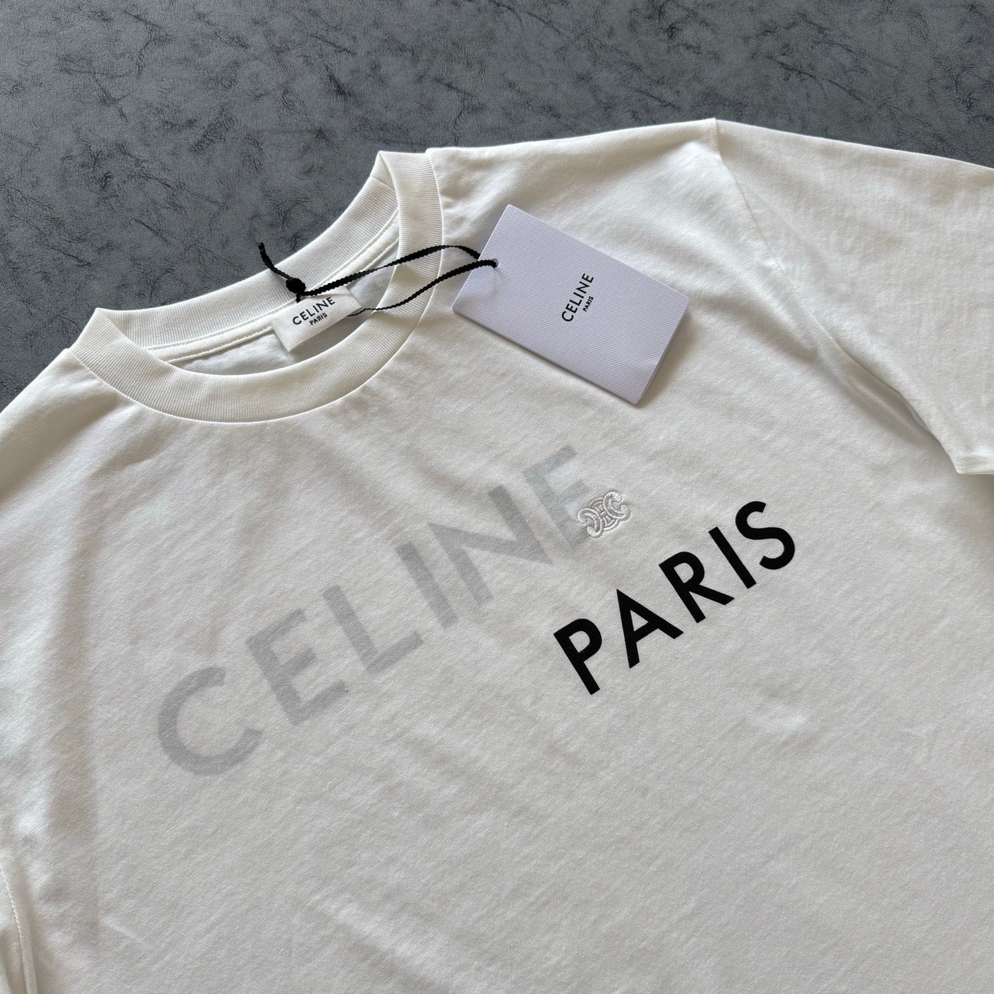 Celine SS26 Double Layered T-Shirt White  Cotton 350462