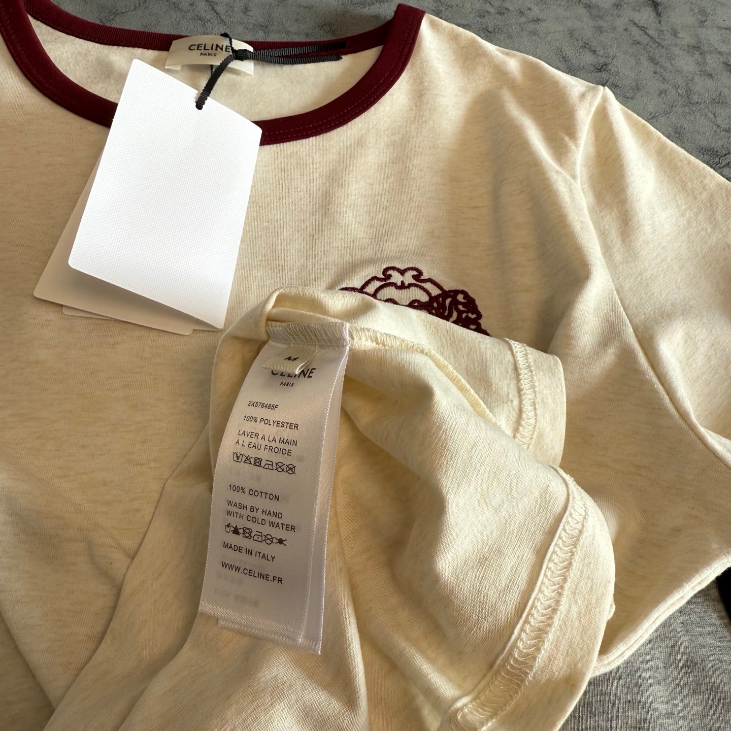 Celine SS26  Embroidered Short-Sleeve Tee Cotton 350501