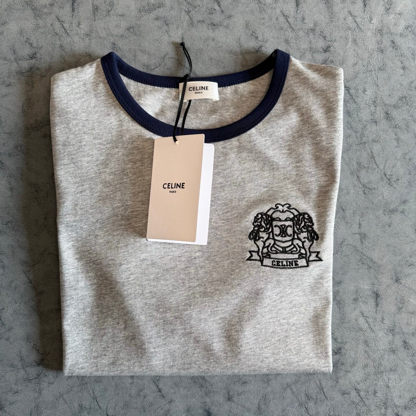 Celine SS26  Embroidered Short-Sleeve Tee Cotton 350501