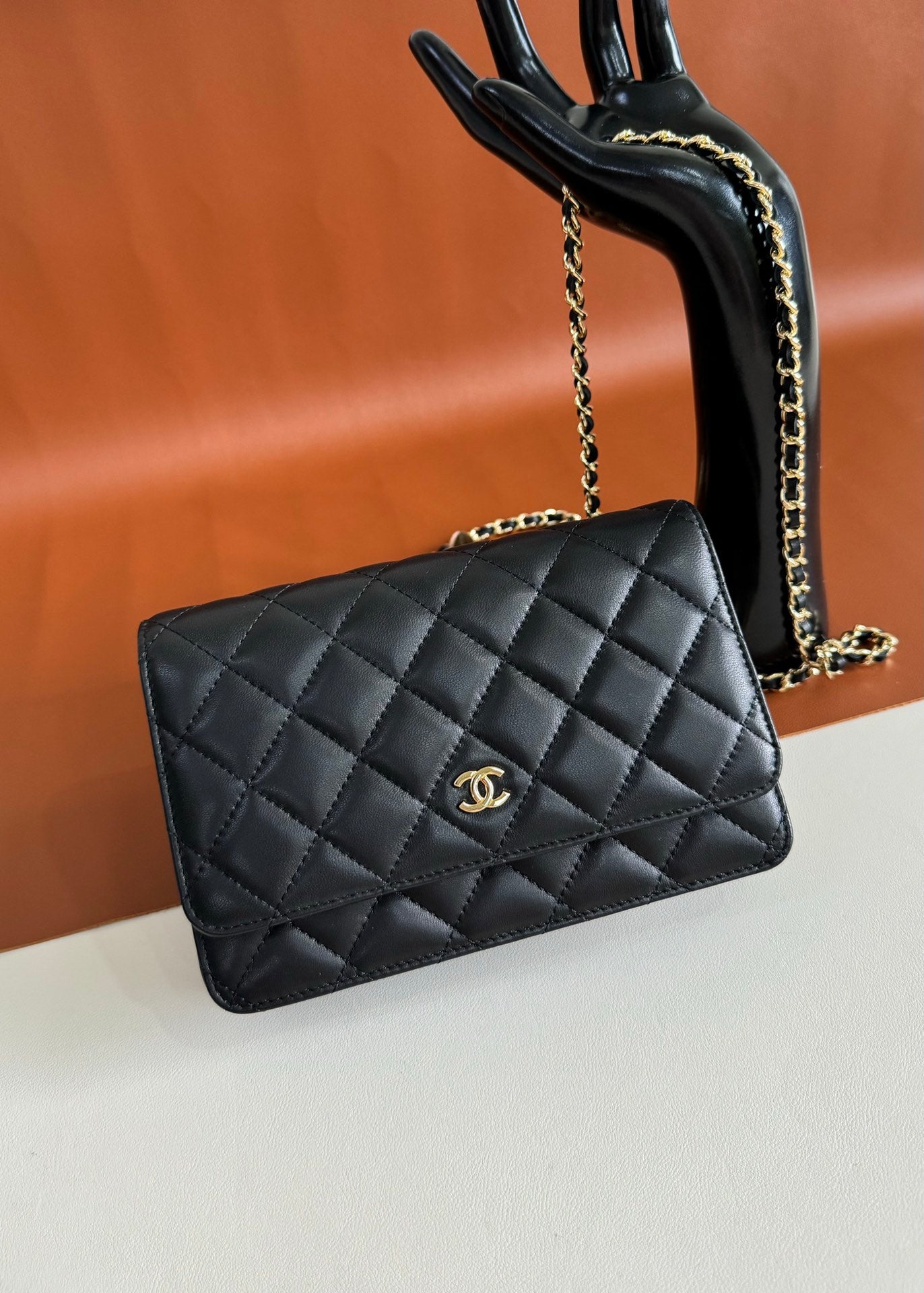 CC WOC 20cm Black Lambskin GHW 223283