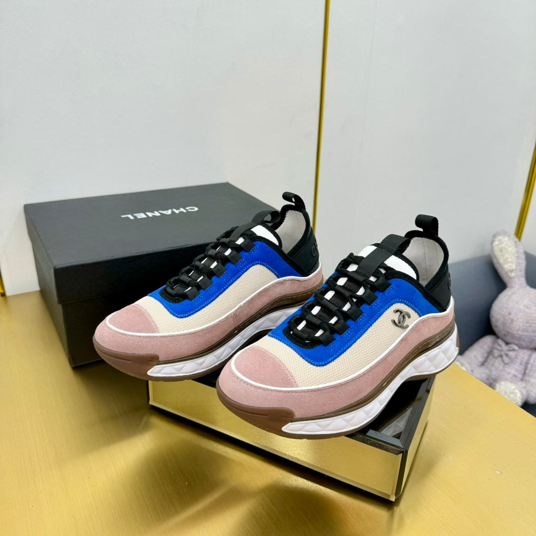 CC 26s Runner Sneakers Pink Blue Black Fabric Suede 139957