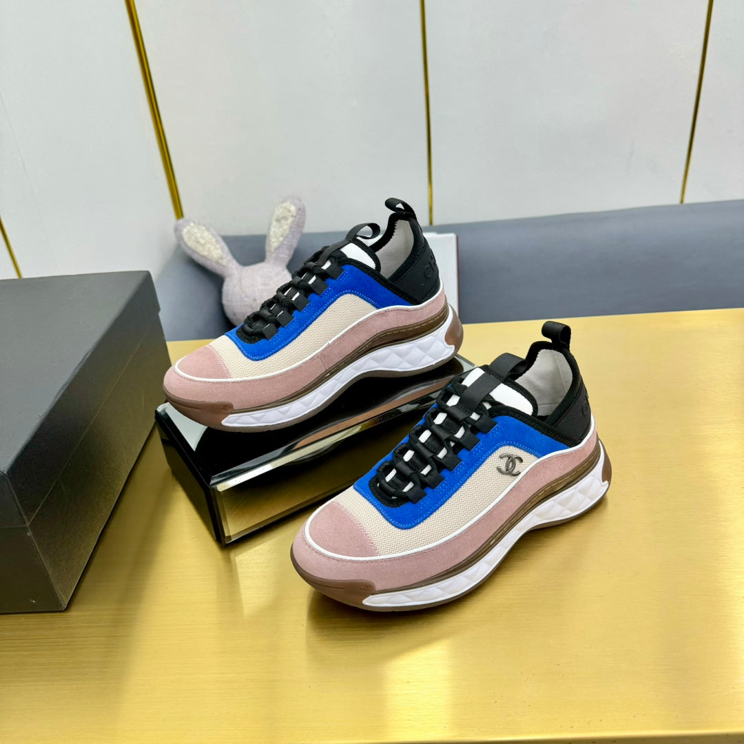 CC 26s Runner Sneakers Pink Blue Black Fabric Suede 139957