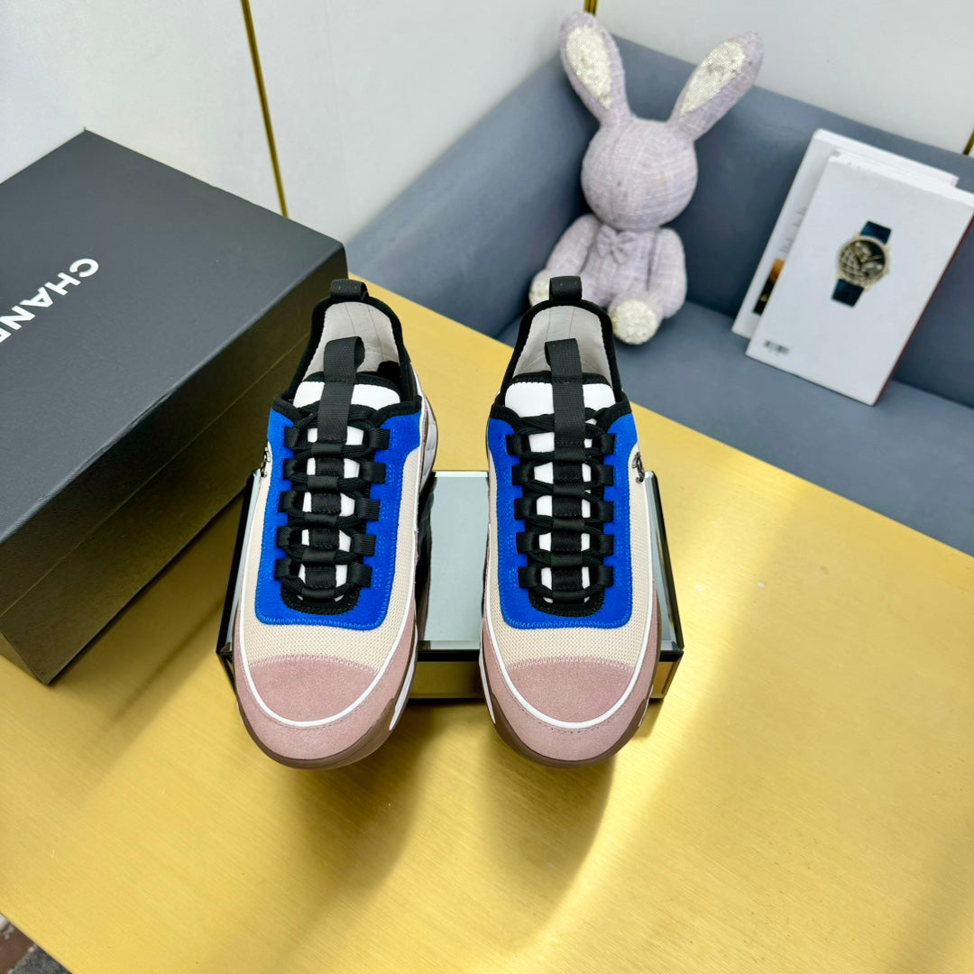 CC 26s Runner Sneakers Pink Blue Black Fabric Suede 139957