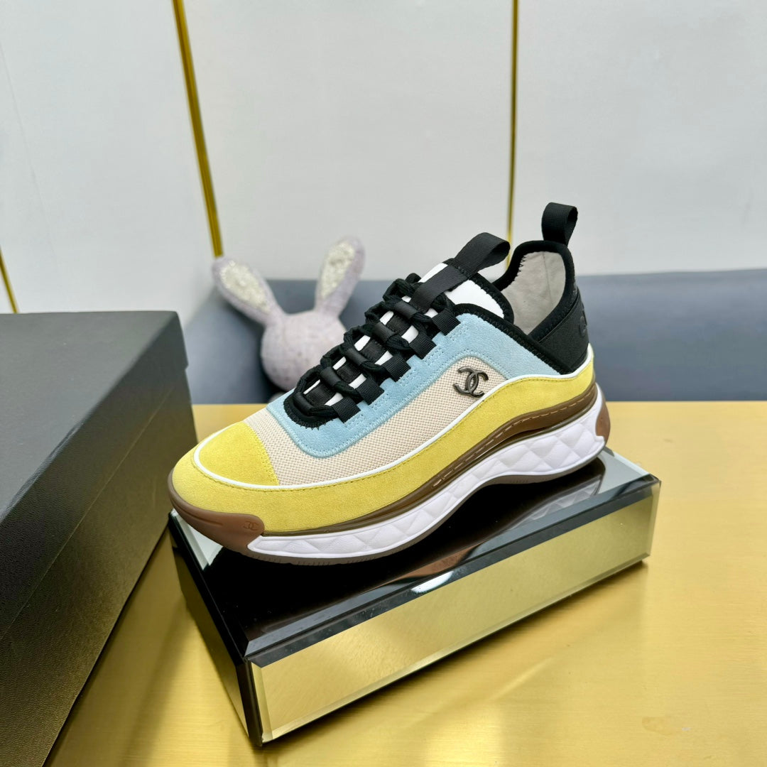CC 26s Runner Sneakers Yellow Blue Black Fabric Calfskin 139958