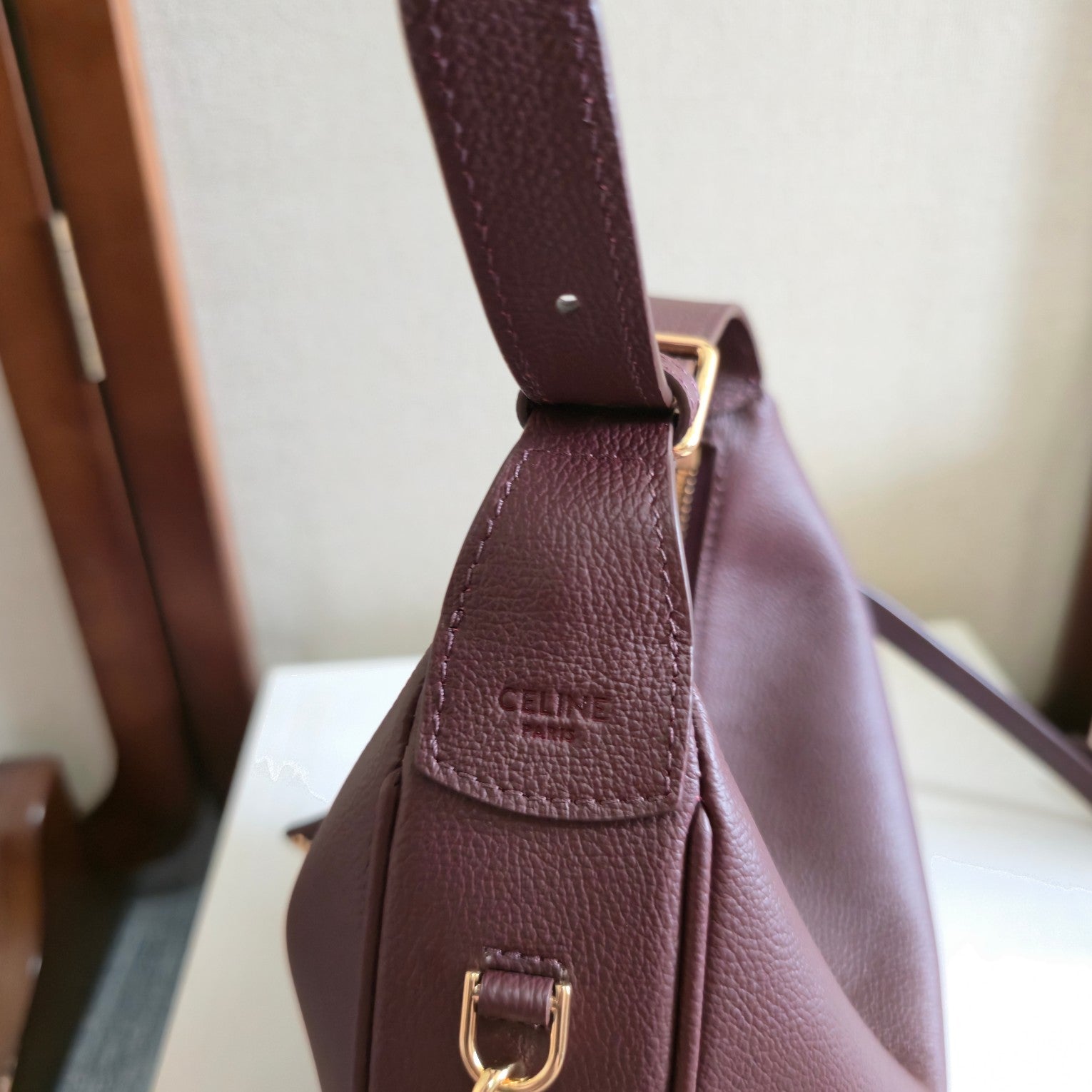 Celine Teen Lulu Bag Deep Burgundy Grained Calfskin