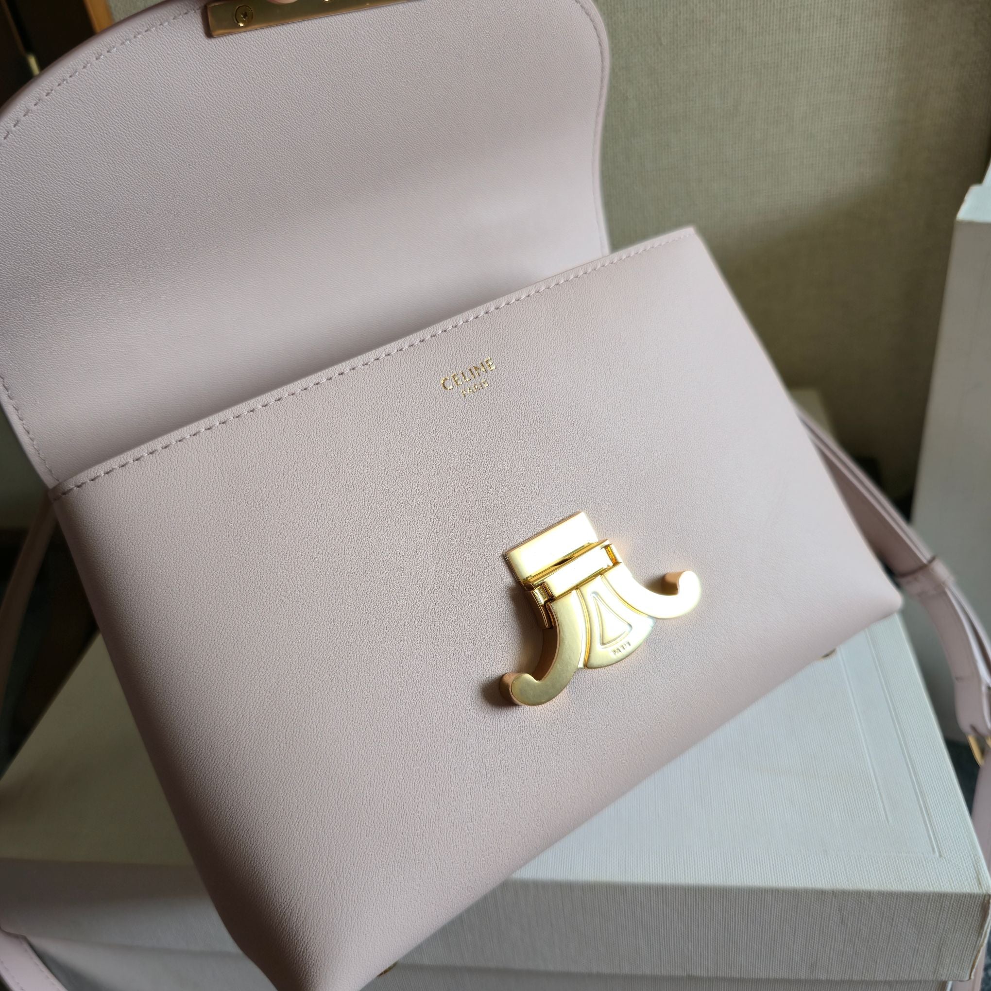 Celine Medium Nino Bag 25.5 Light Pink Calfskin