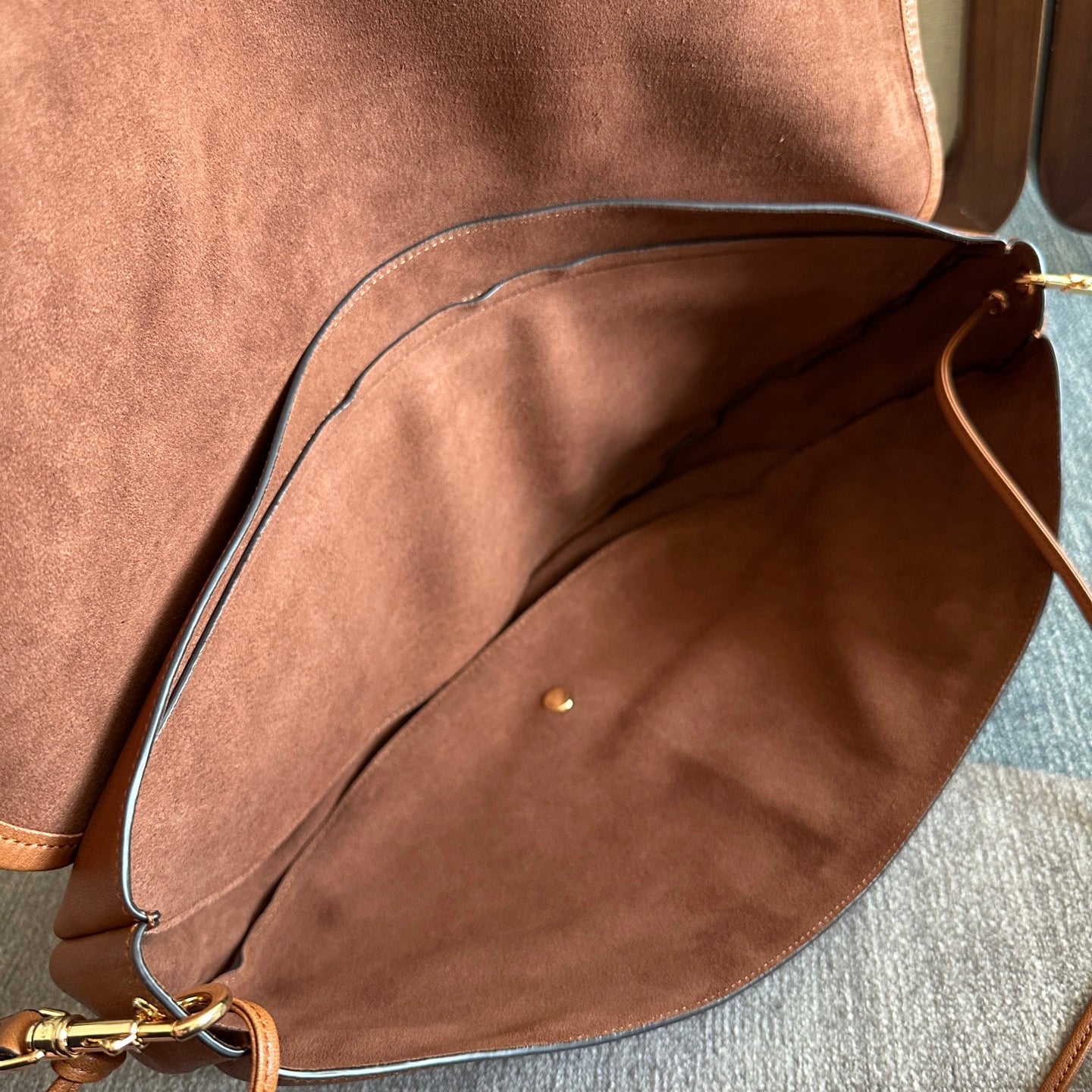 Celine Halfmoon Soft Triomphe Bag Brown Lambskin