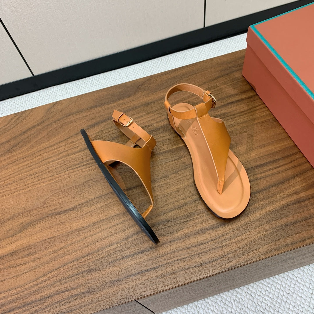 LP 26s Flip Flops Sandal In Light Brown Calfskin