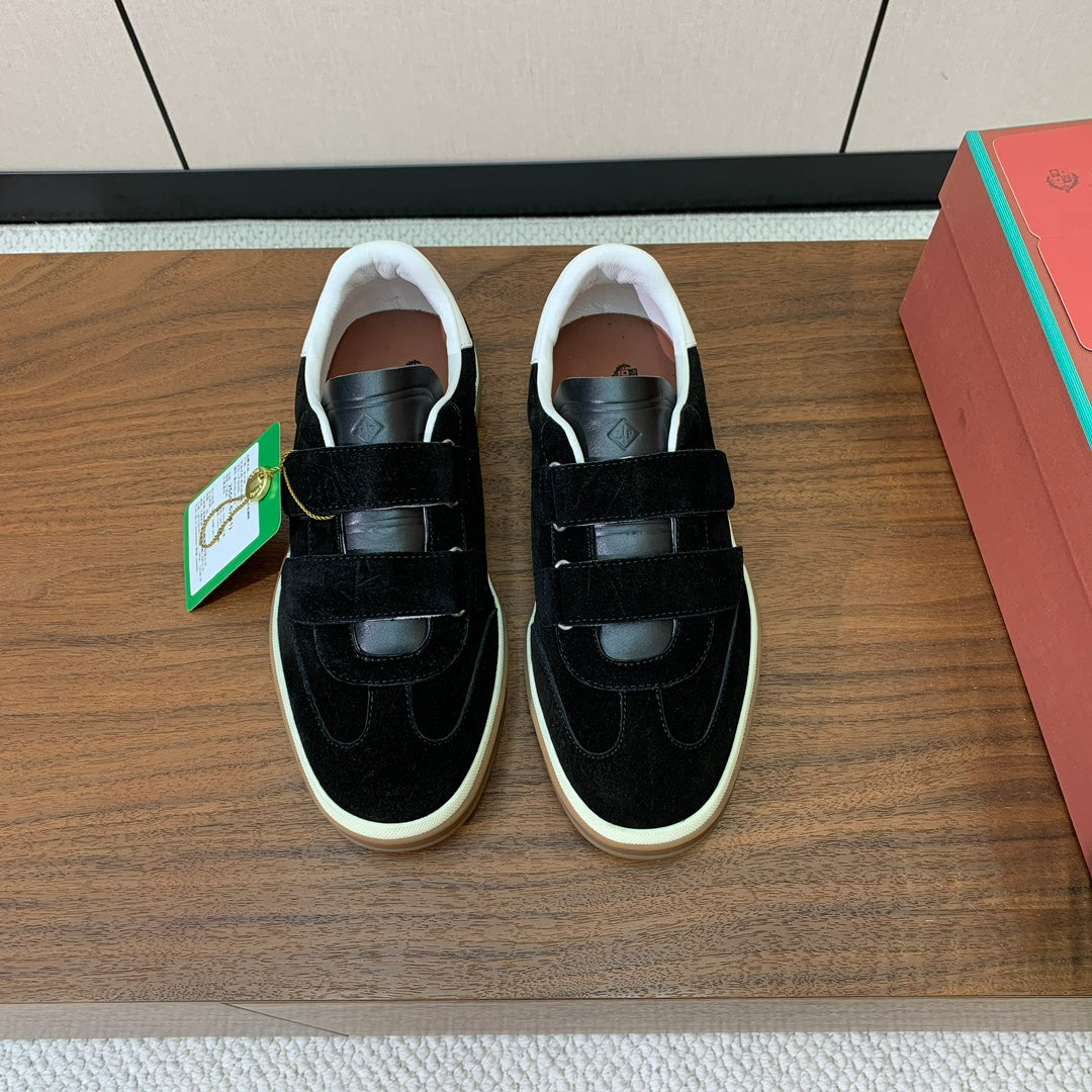 LP Kid's Tennis Walk Sneaker Black Suede Calfskin 585748