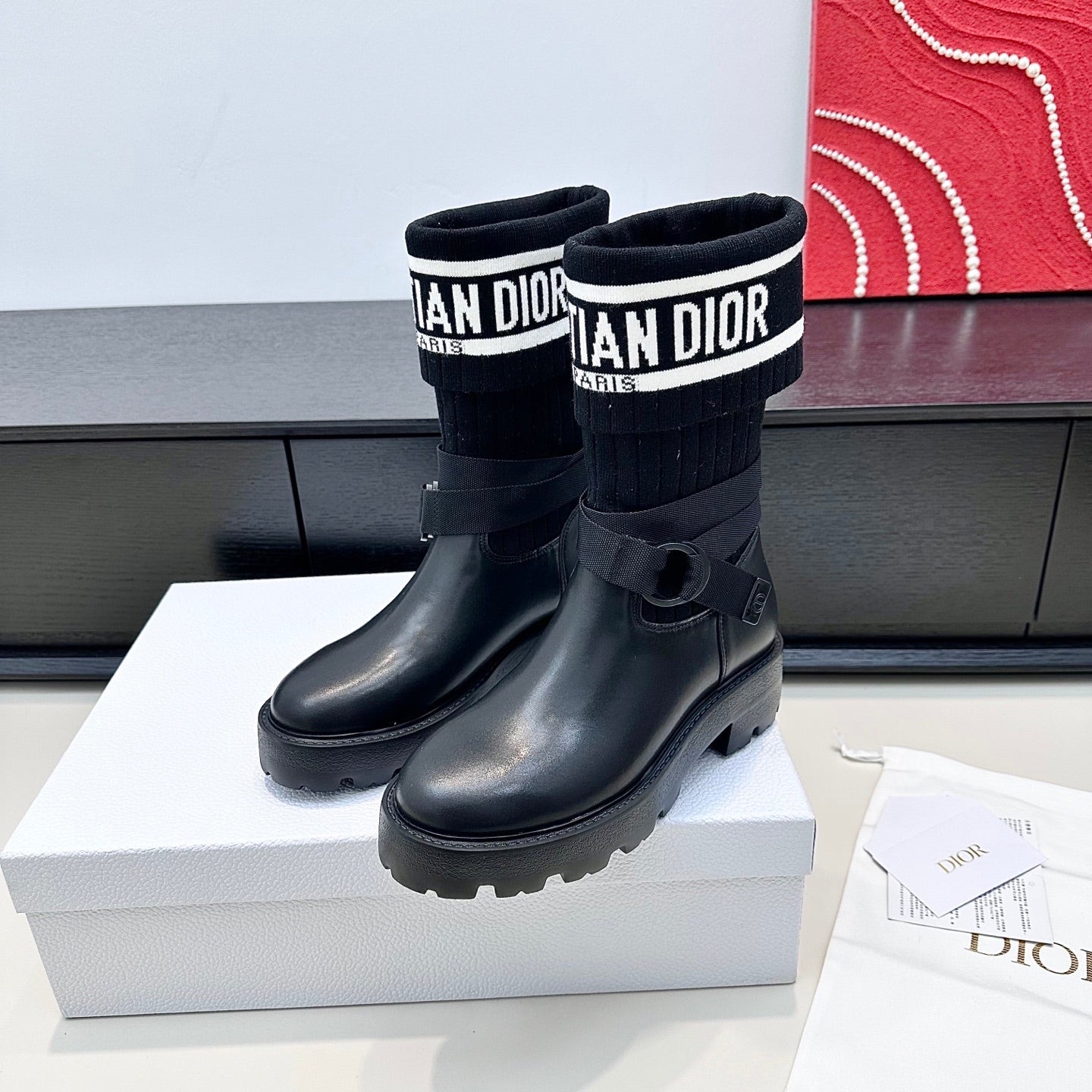 CD 26s D-Major Ankle Boot In Black Calfskin And Wool