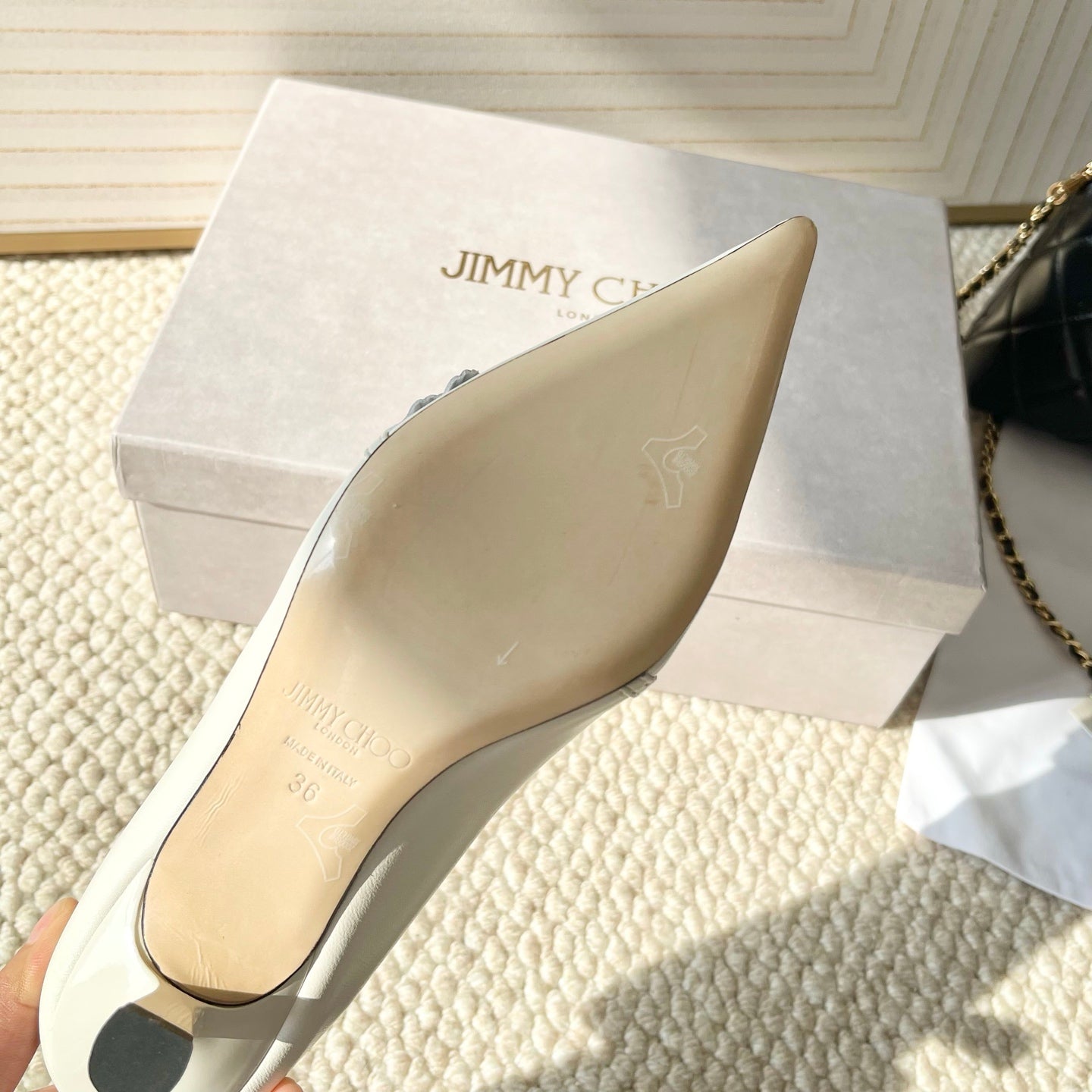 Jimmy Choo Skye Corsage Pump 4.5cm White Sheepskin 669837