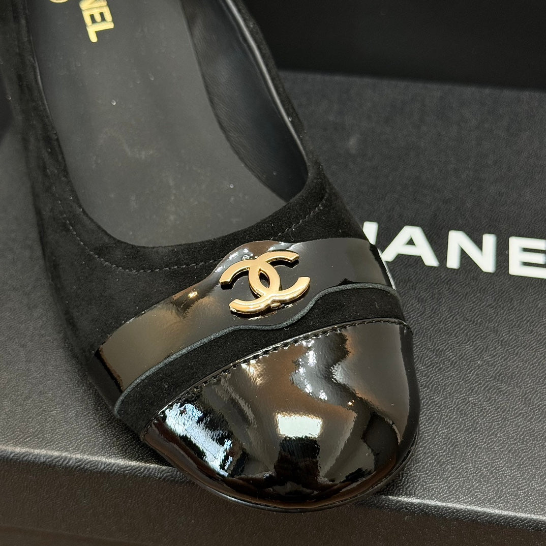 CC High Heels Black Suede And Lambskin