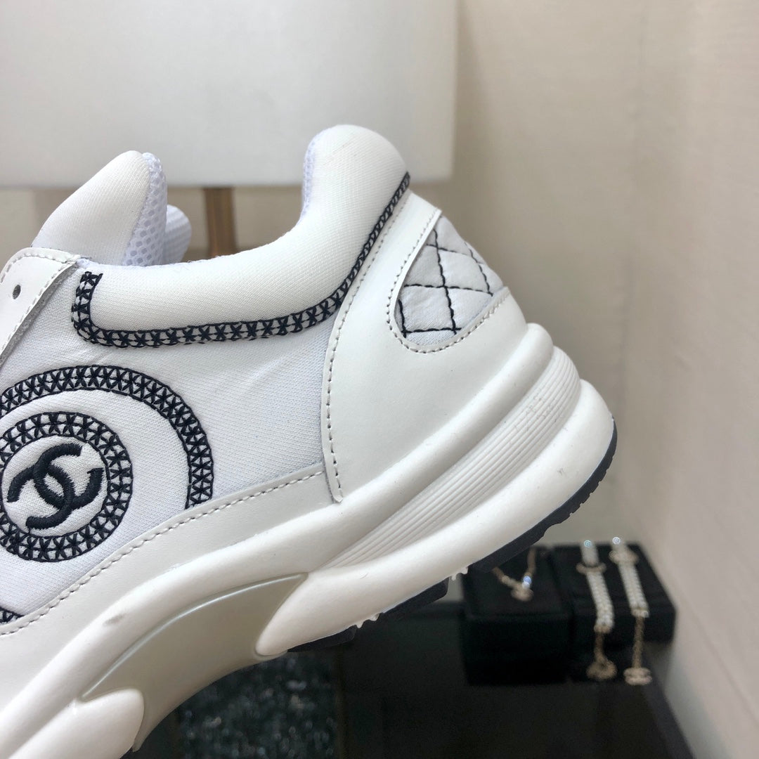 Chanel 26s Quilted Jelly Sole Sneakers White Black 153277