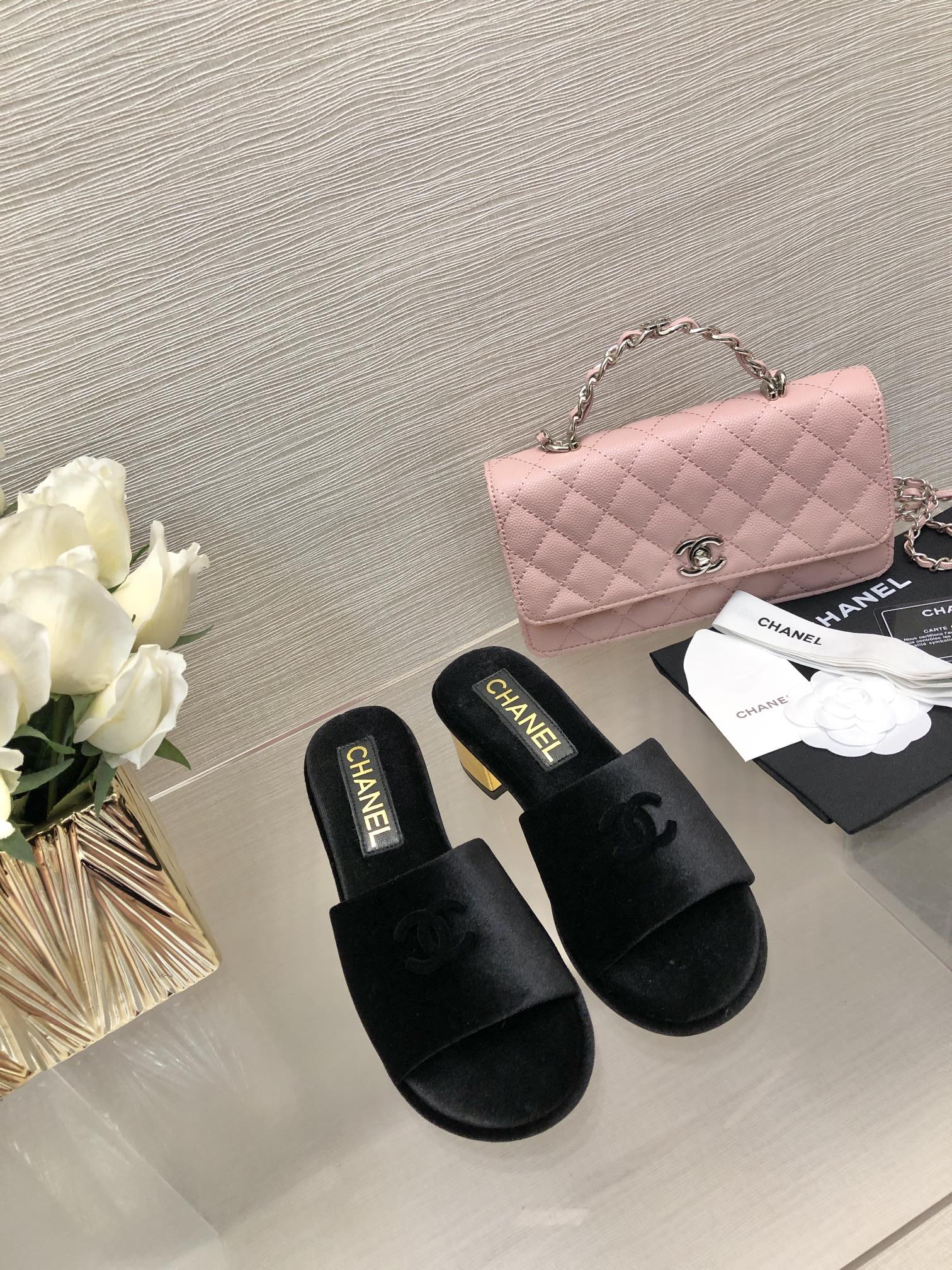 CC 25C Mid Heel Mule Black Velvet Substance 212952