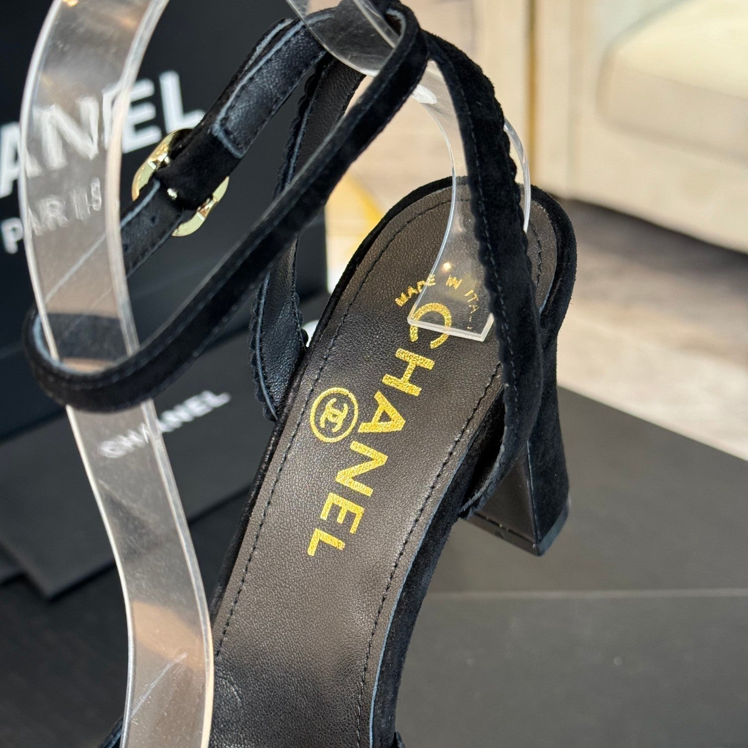 CC Sandals 80mm Black Suede