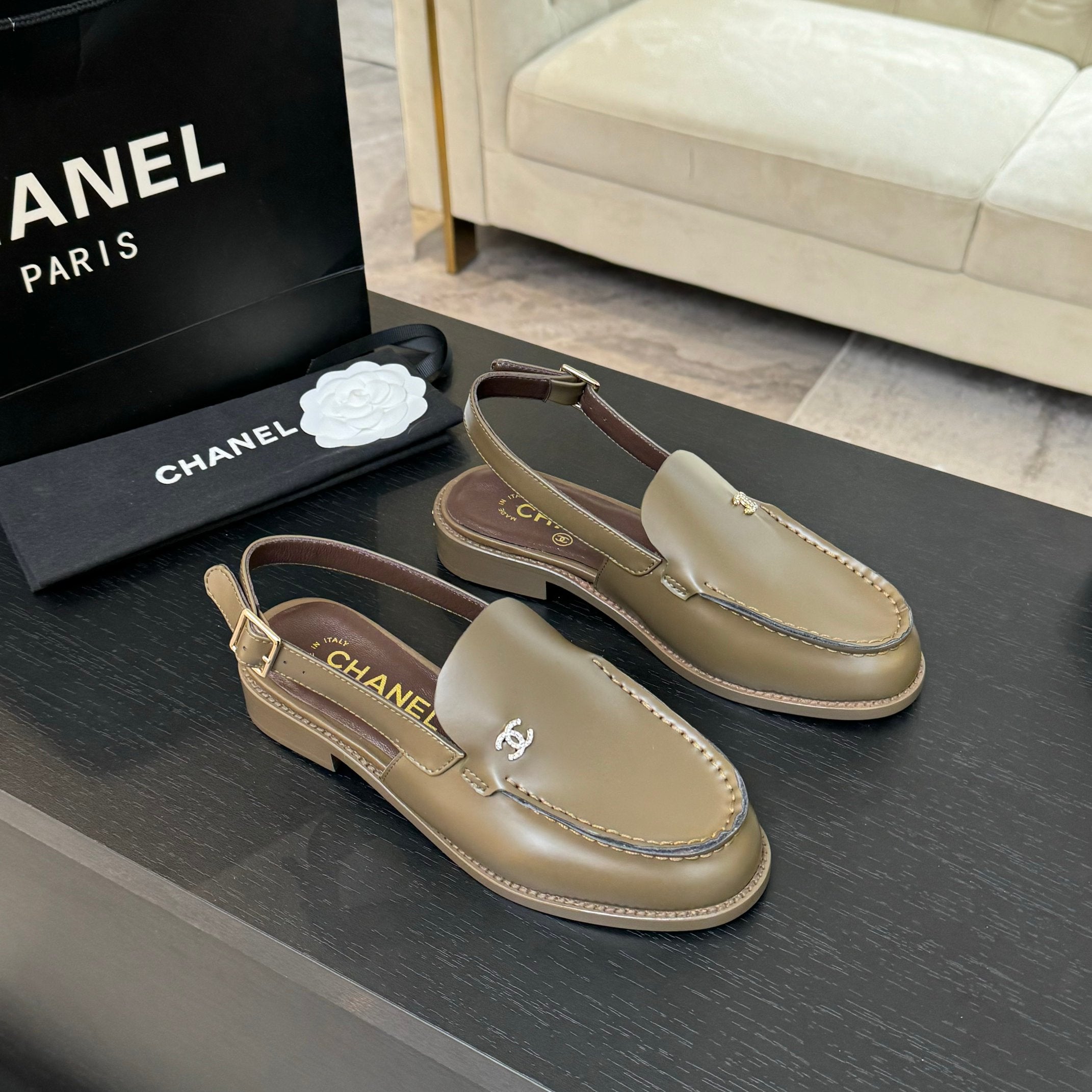 CC 25C Slingback Loafer Bronze Olive Patent Leather