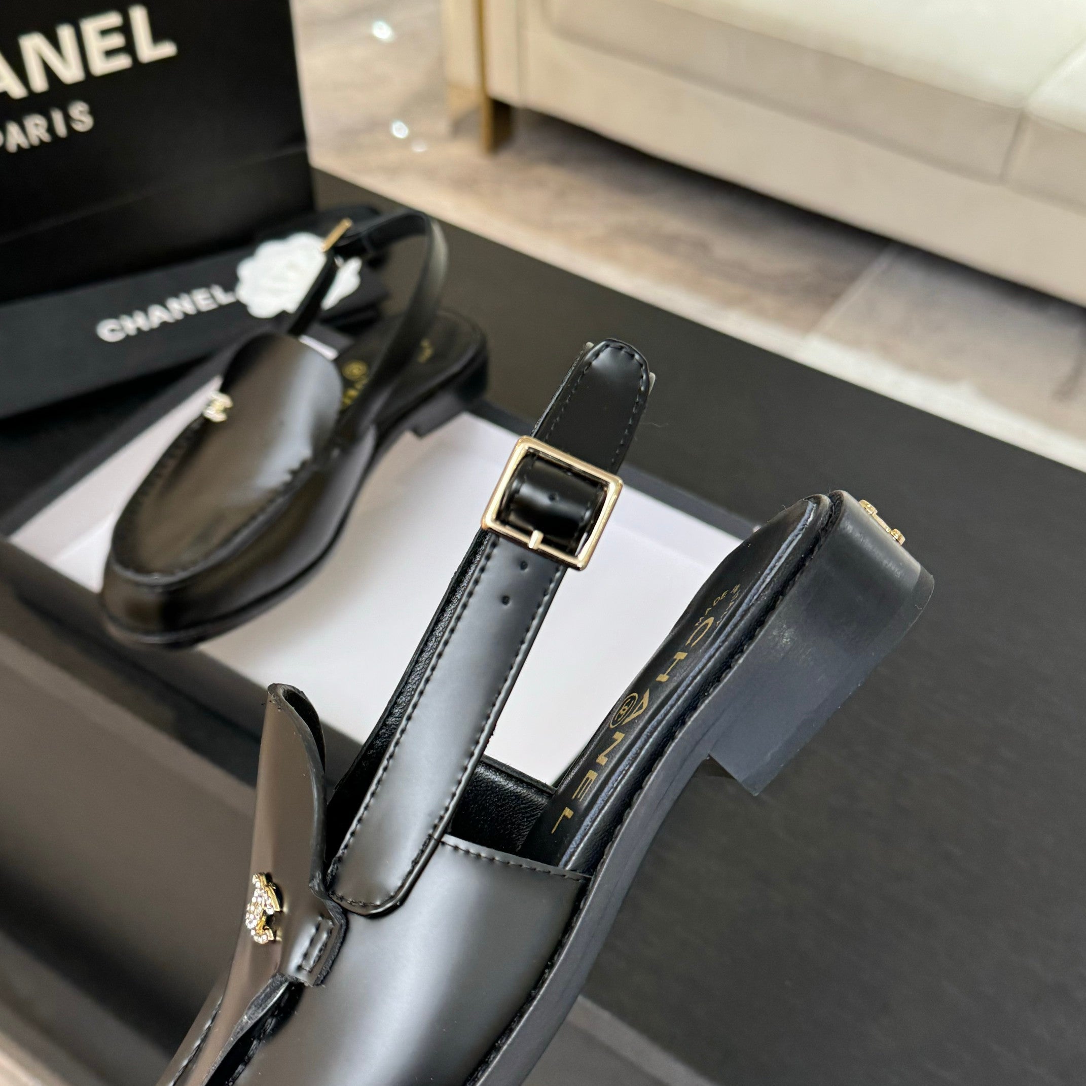 CC 25C Slingback Loafer Black Patent Leather