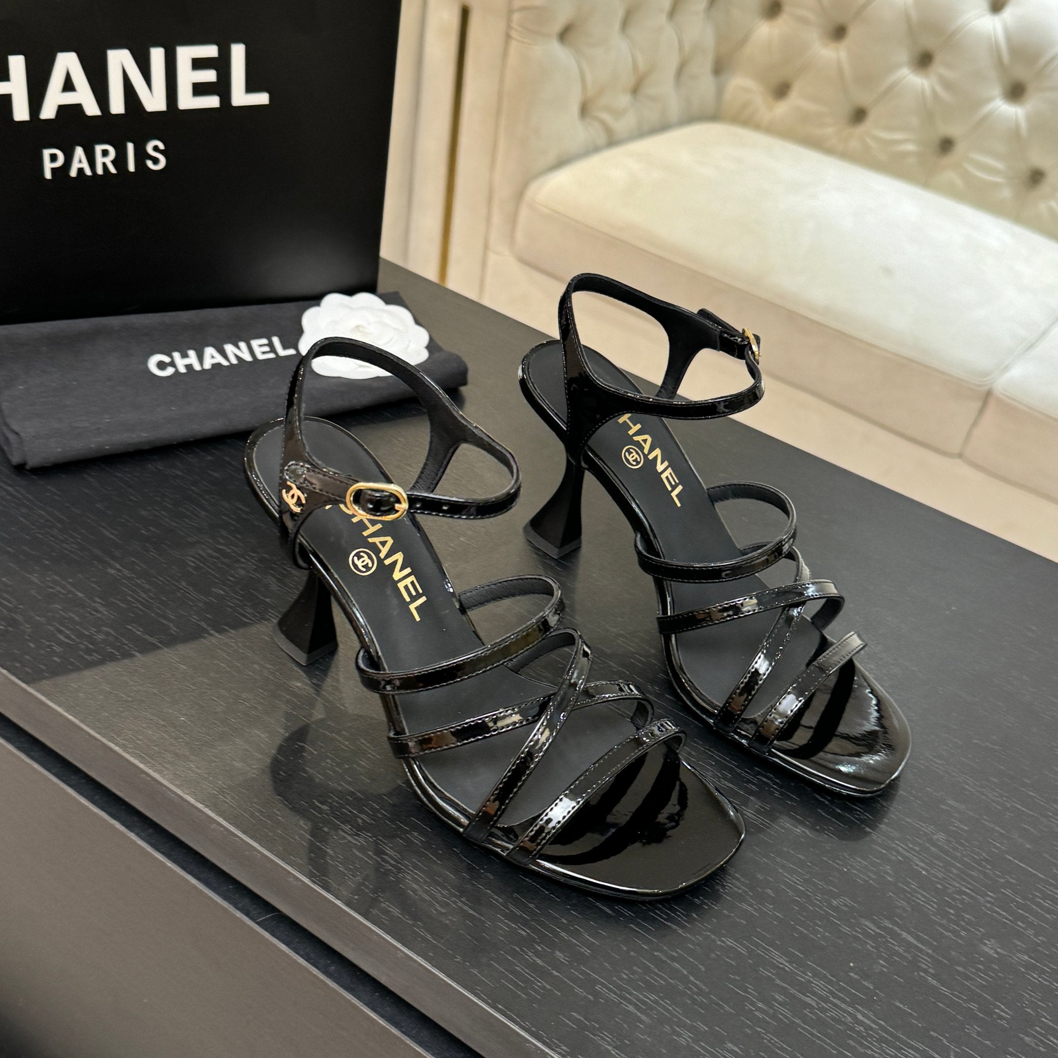 CC Cruise 25/26 Sandal 95mm Black Patent Leather