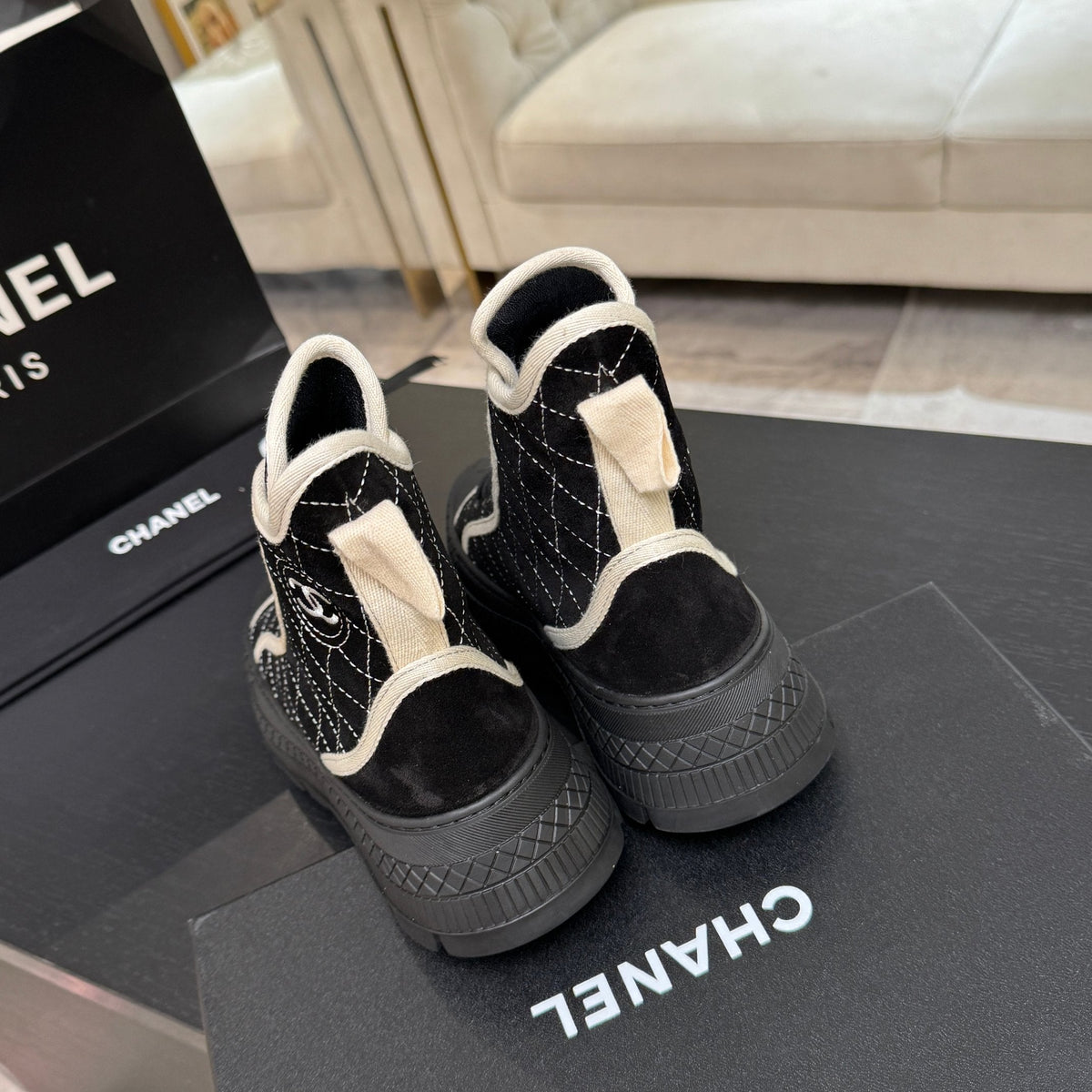 CC 26s High-Top Trainer Sneakers Black Velvet 106818
