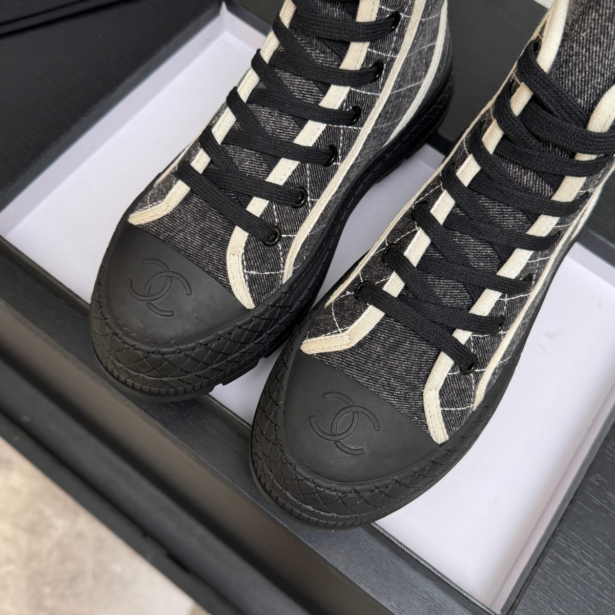 CC 26s High-Top Trainer Sneakers Grey Denim 106819