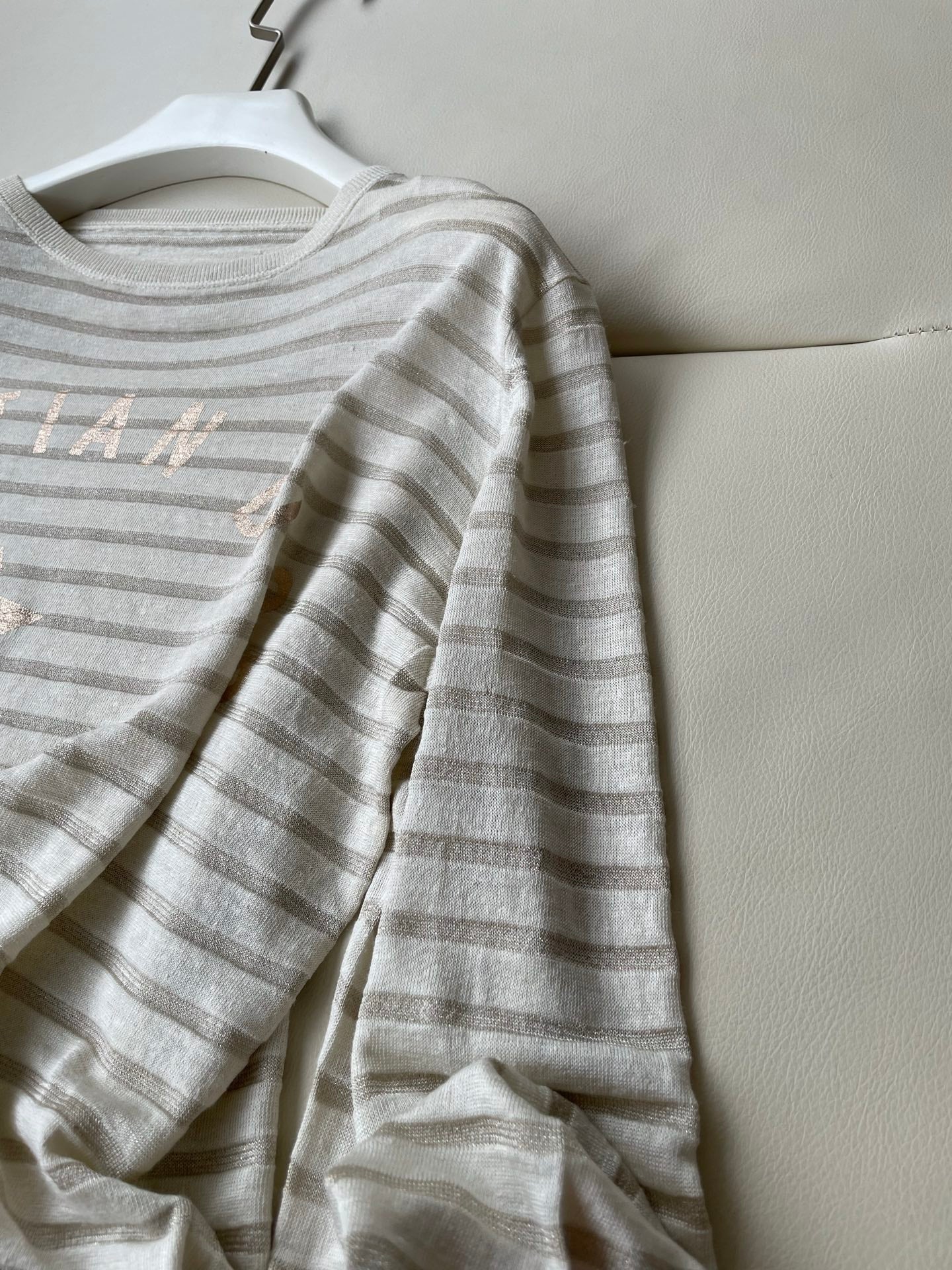 CD Long-sleeved Shirt White Linen Cashmere