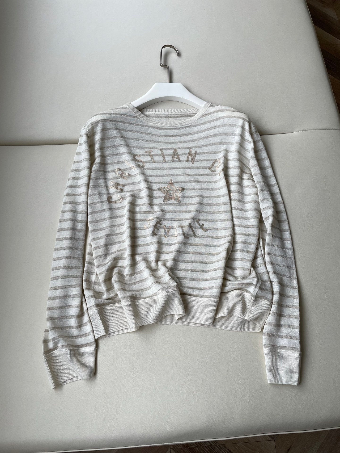 CD Long-sleeved Shirt White Linen Cashmere