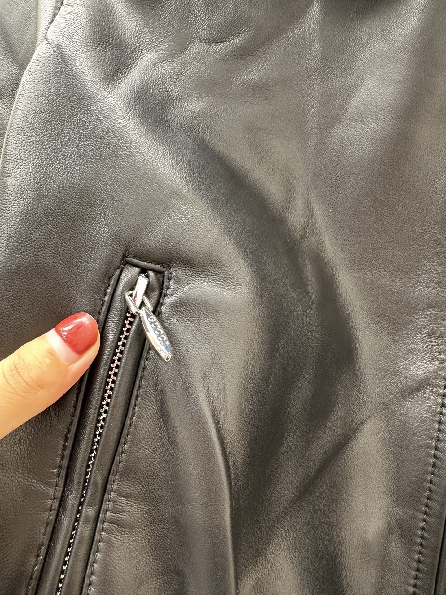 GG 26s Crop/Cropped Jacket Black Leather 420981