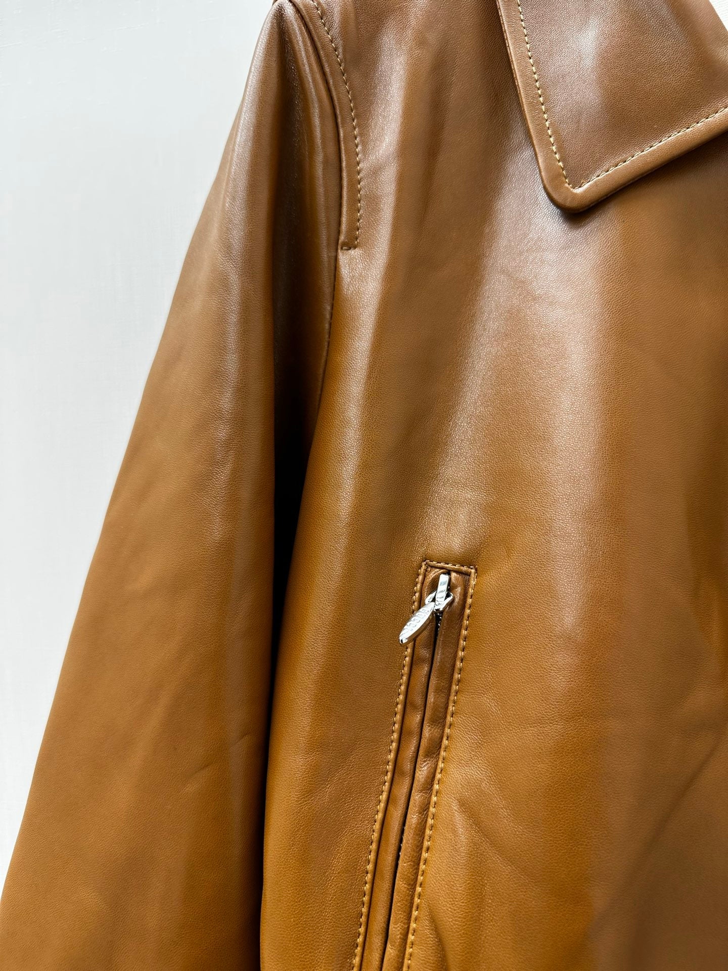 GG 26s Crop/Cropped Jacket Brown Leather 420978