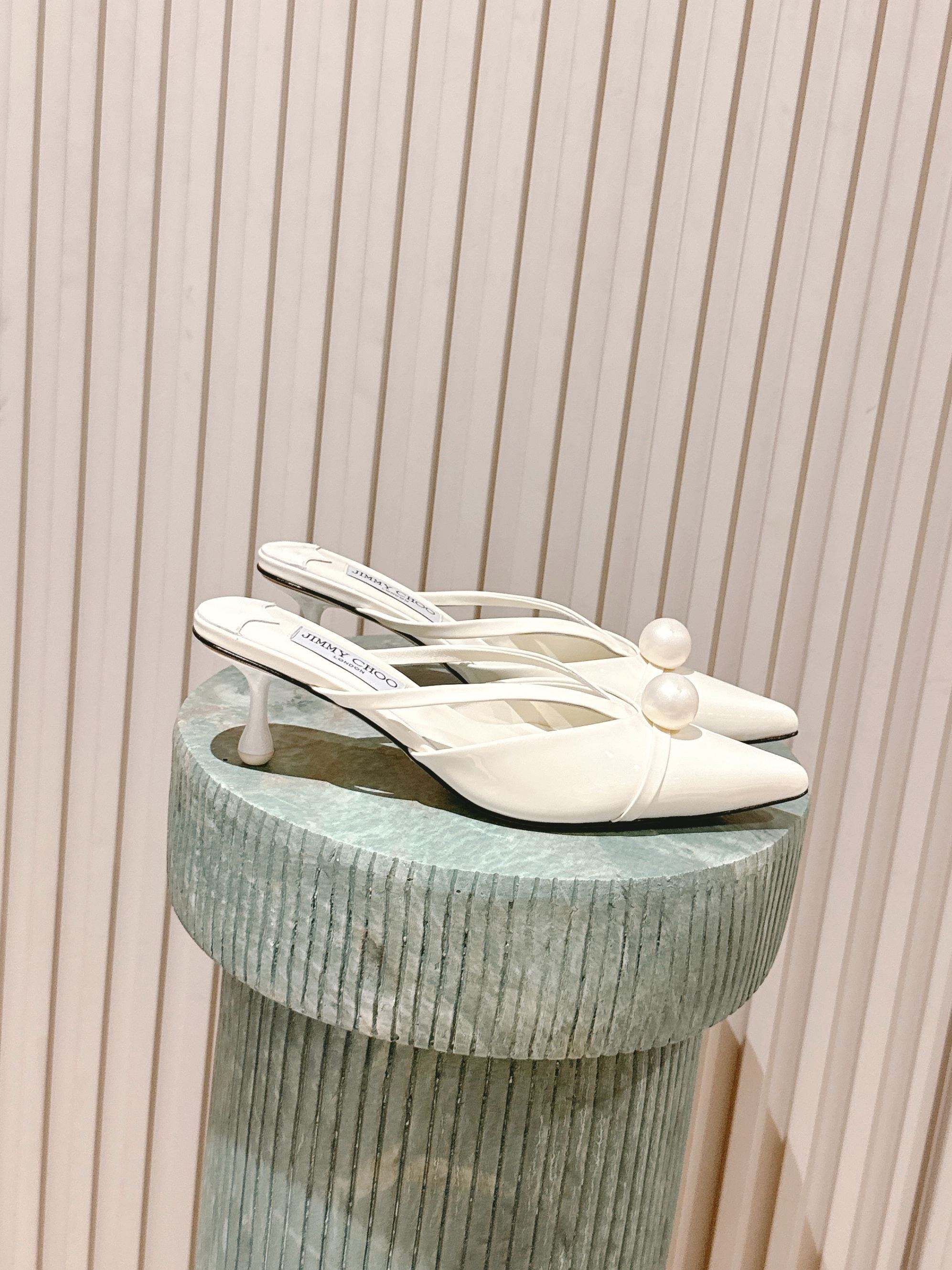 Jimmy Sana Mule 50mm White Patent Leather 431844