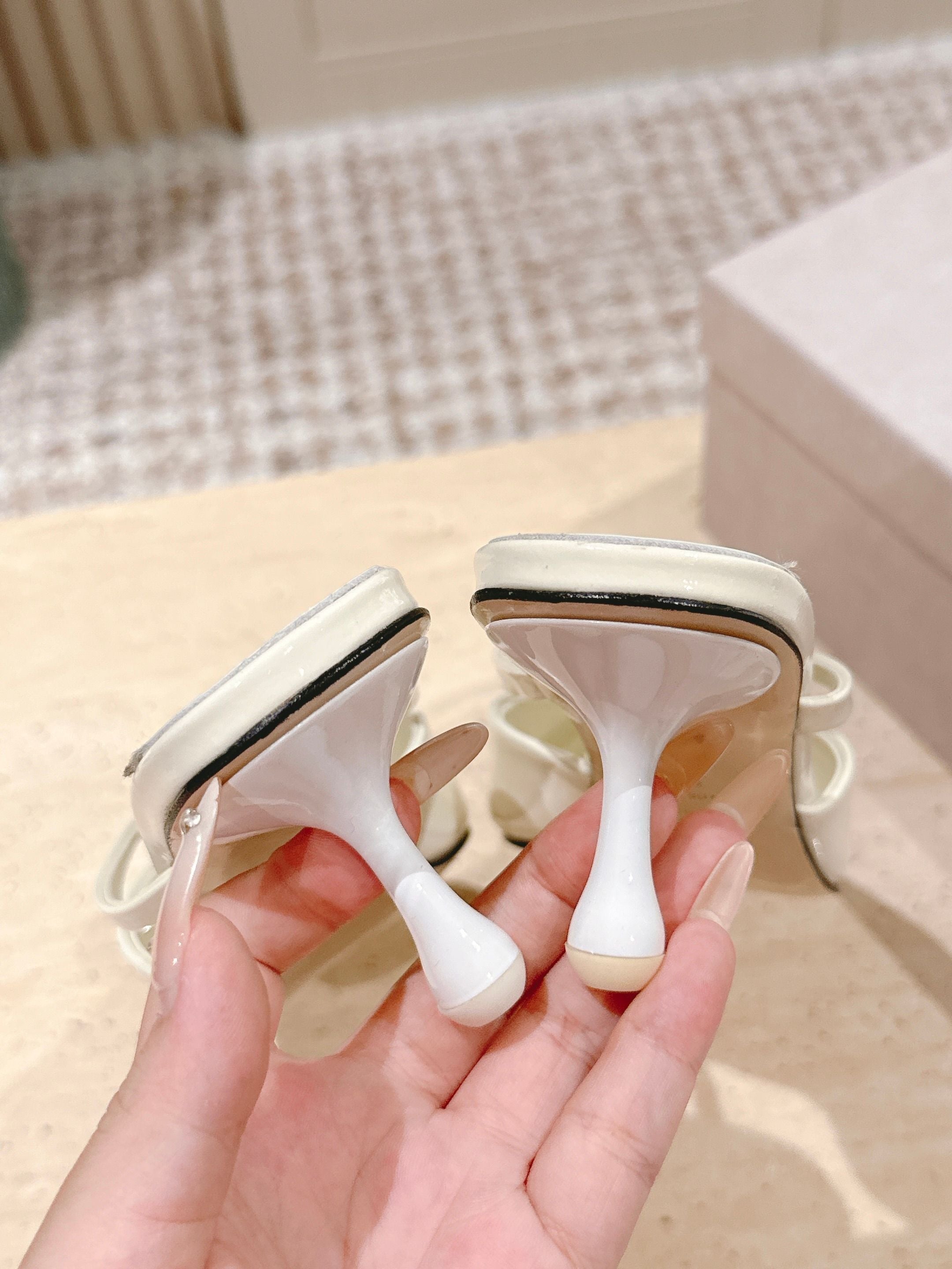 Jimmy Sana Mule 50mm White Patent Leather 431844