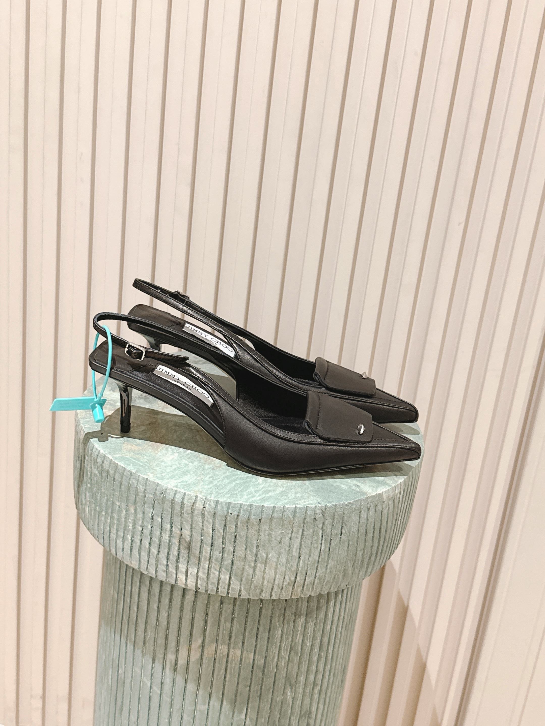 Jimmy Frances Slingback 60mm Black Cowhide 431854