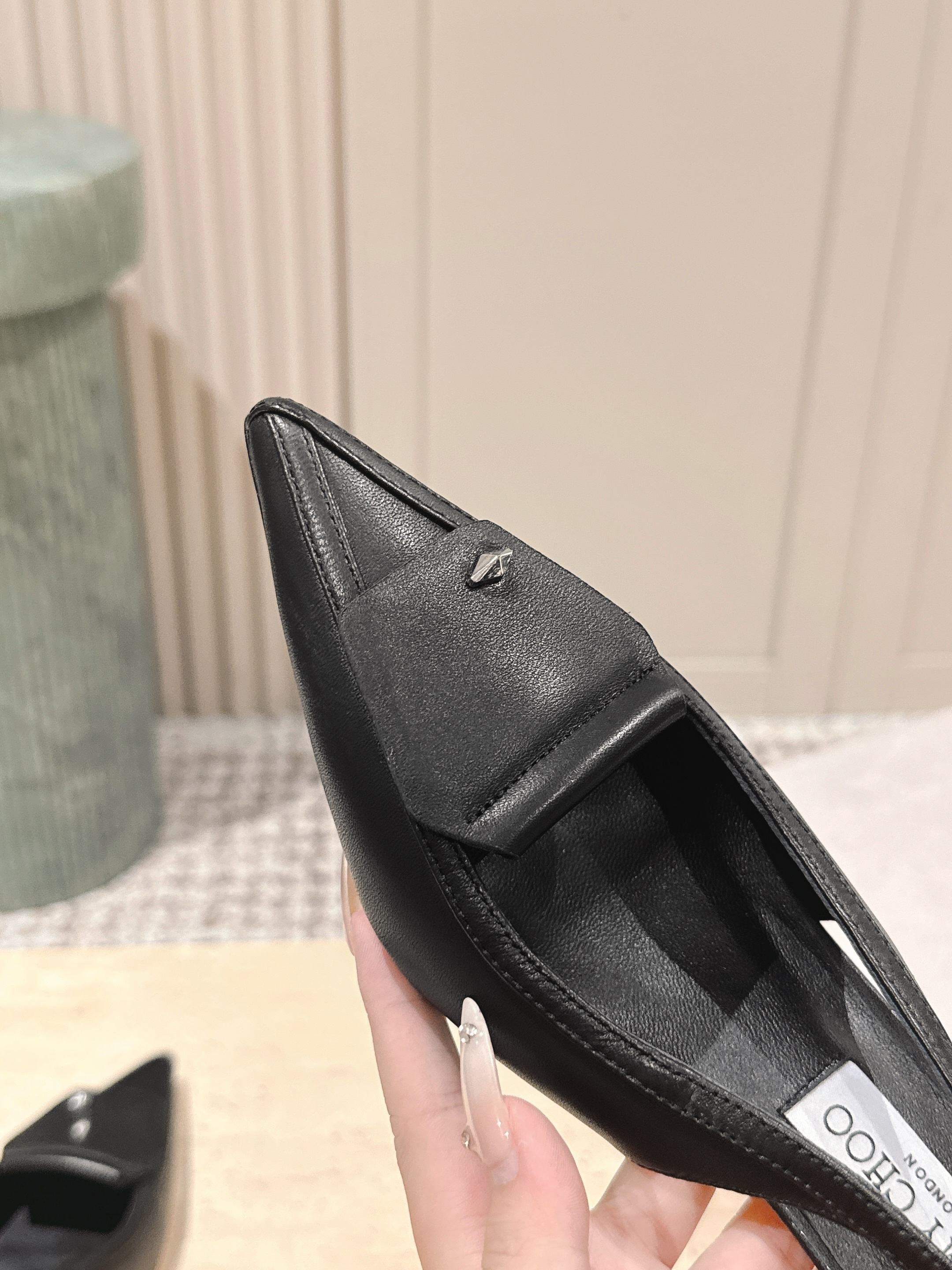 Jimmy Frances Slingback 60mm Black Cowhide 431854