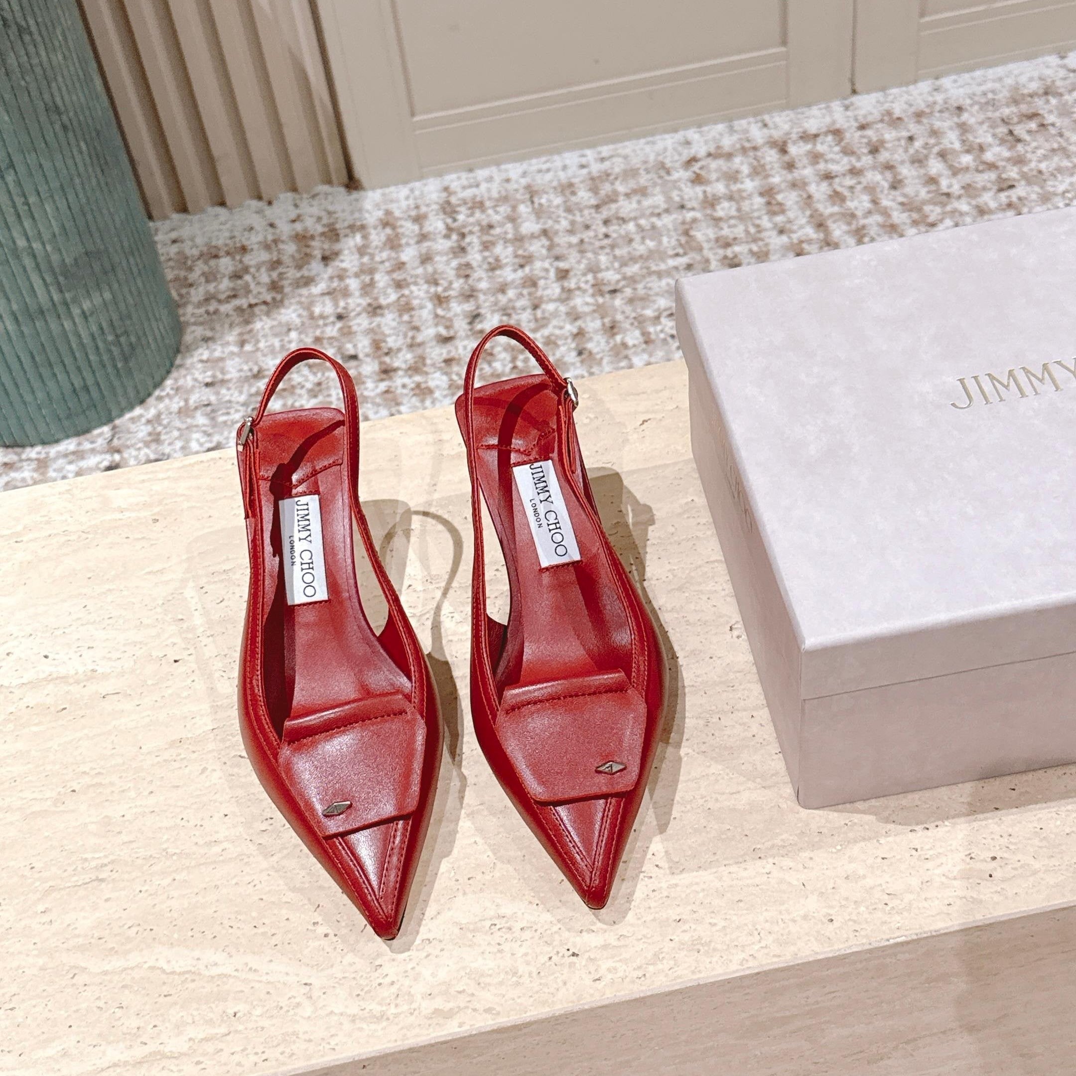 Jimmy Frances Slingback 60mm Red Cowhide 431855