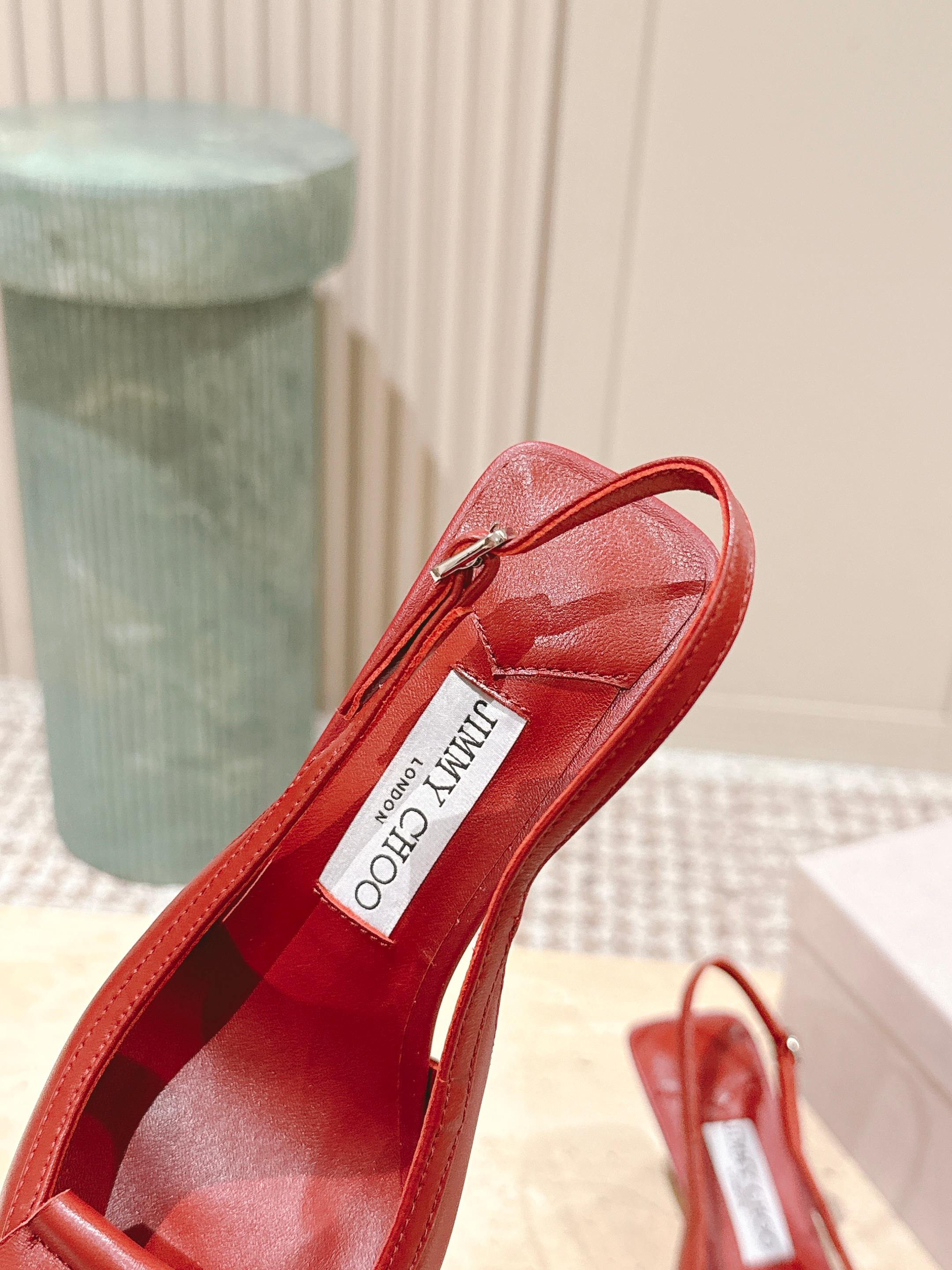 Jimmy Frances Slingback 60mm Red Cowhide 431855