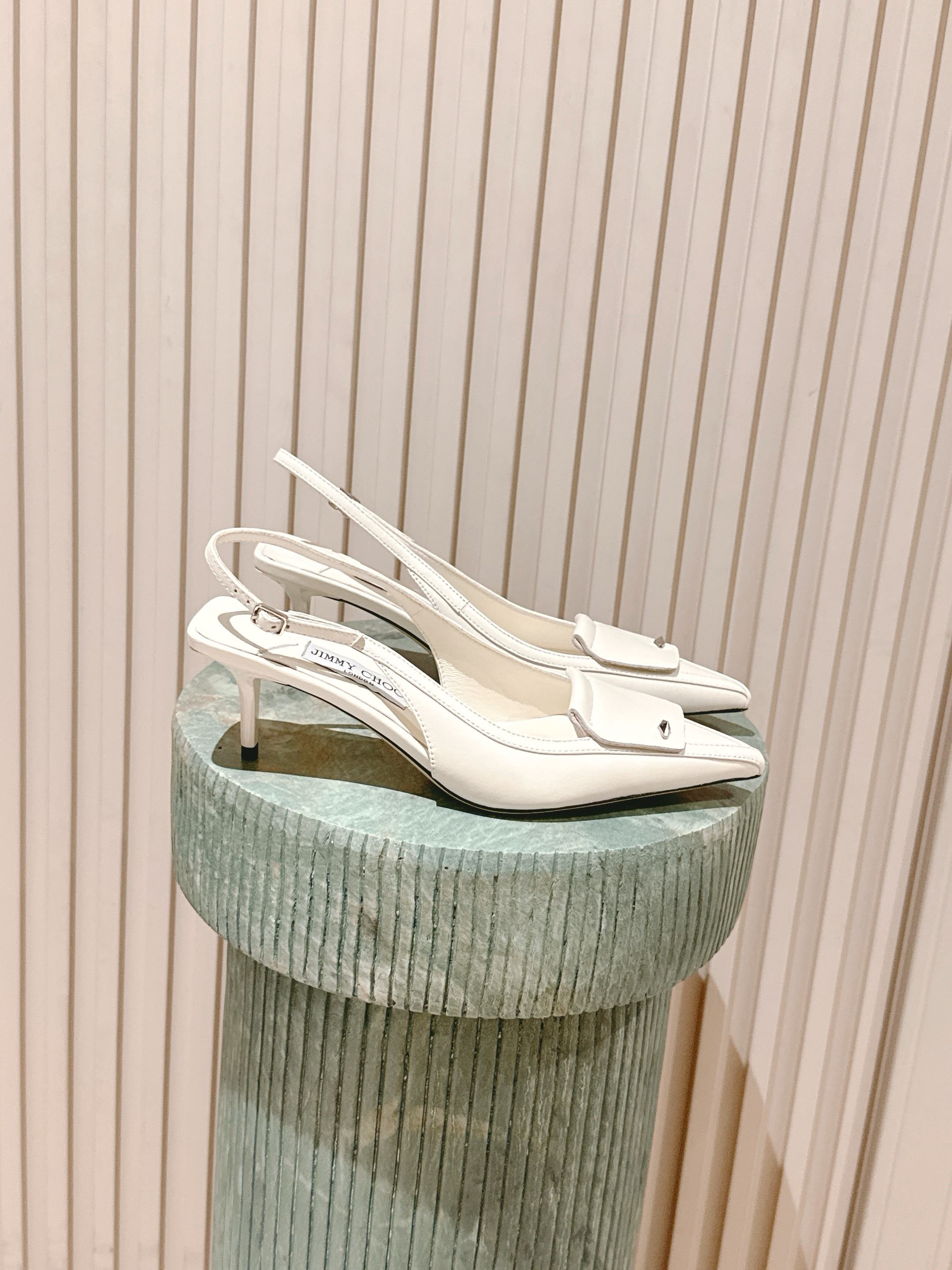 Jimmy Frances Slingback 60mm White Cowhide 431856