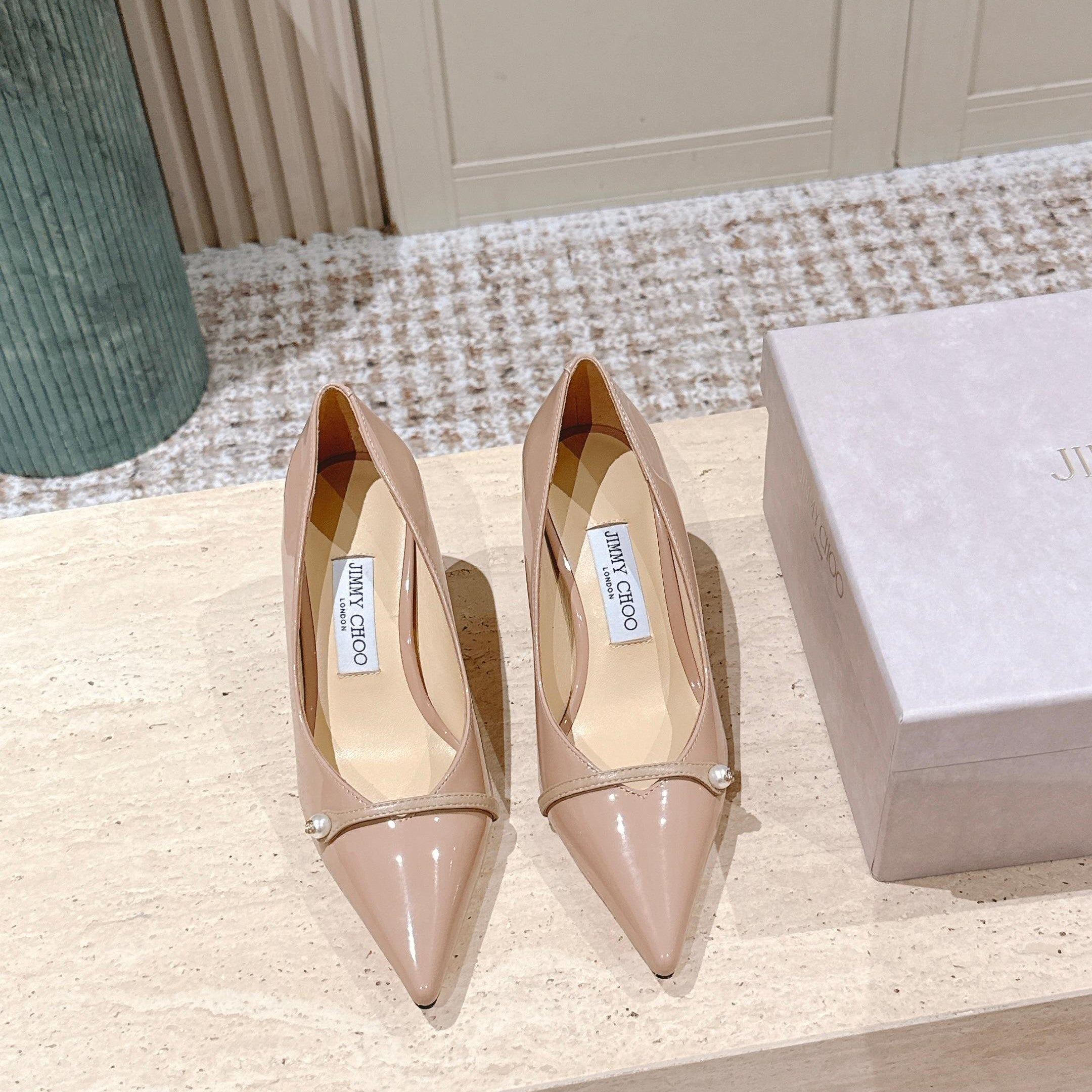 Jimmy 25 Amita Pump 65mm Ballet Pink Cowhide & Sheepskin 431863