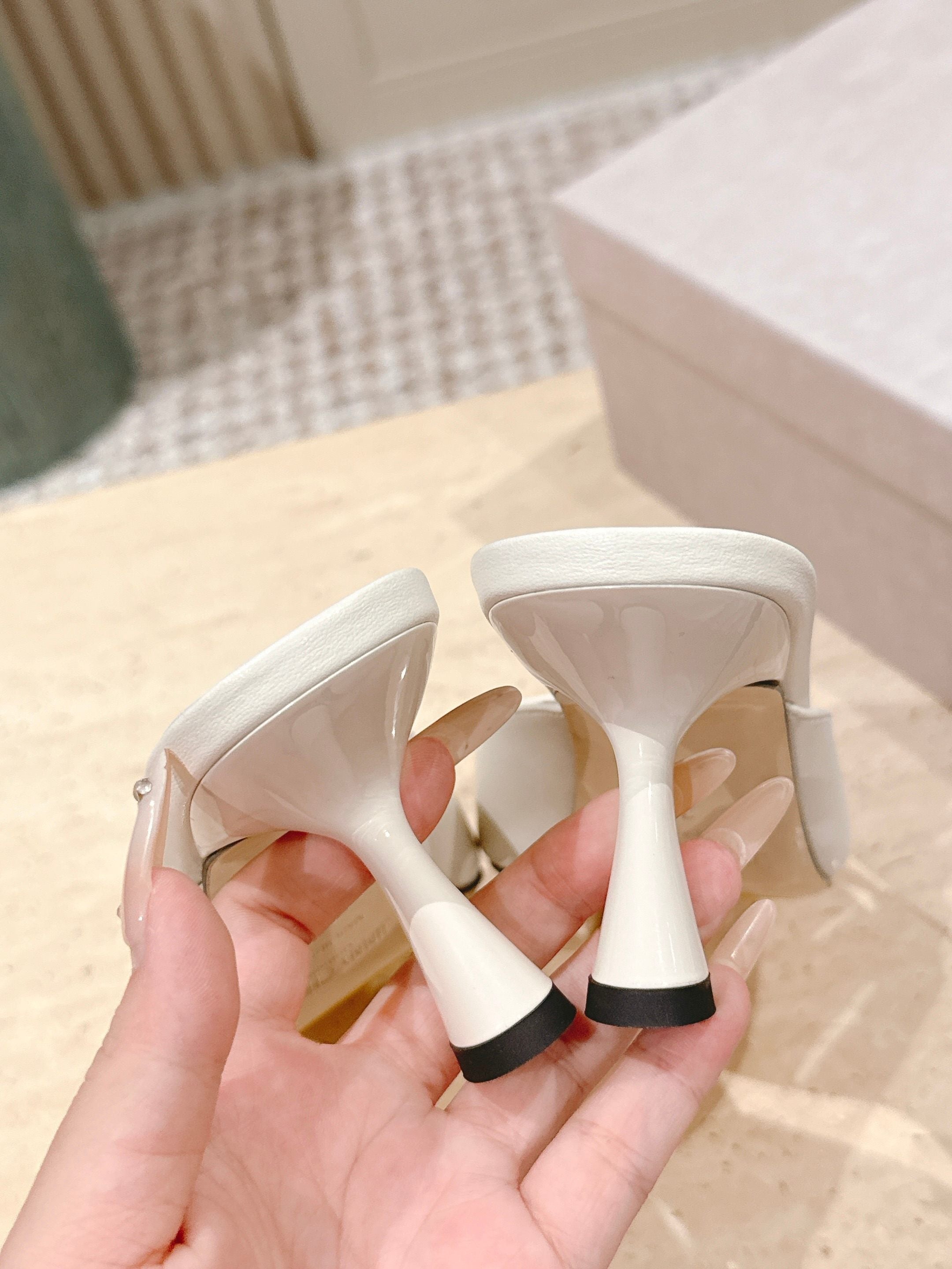Jimmy 25s Skye Satin Mules 70mm White Leather 431871