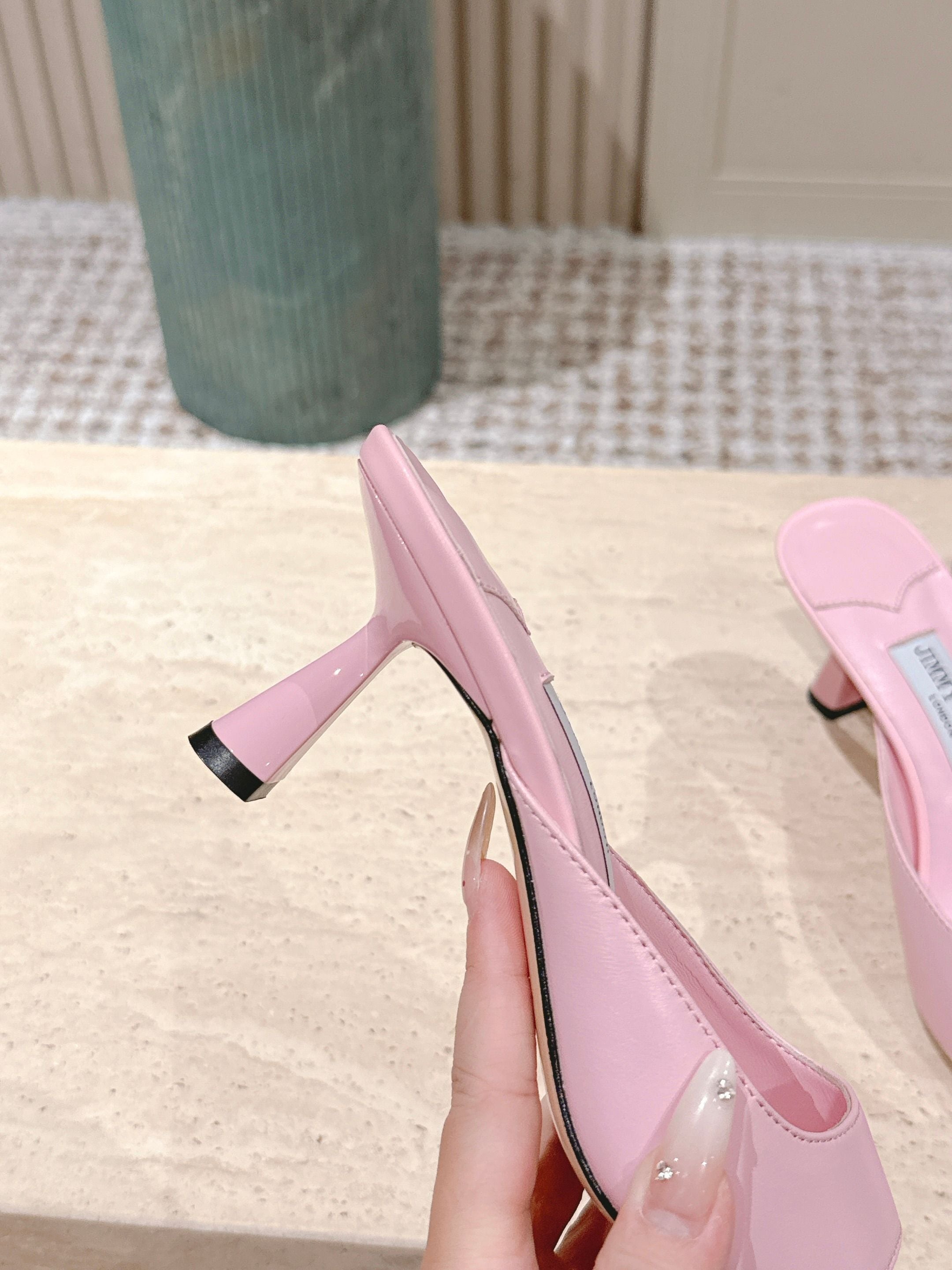 Jimmy 25s Skye Satin Mules 70mm Pink Leather 431872