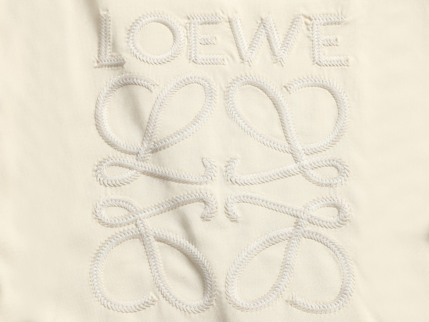 Loewe Men Logo Loose-Fit T-Shirt Cream Cotton